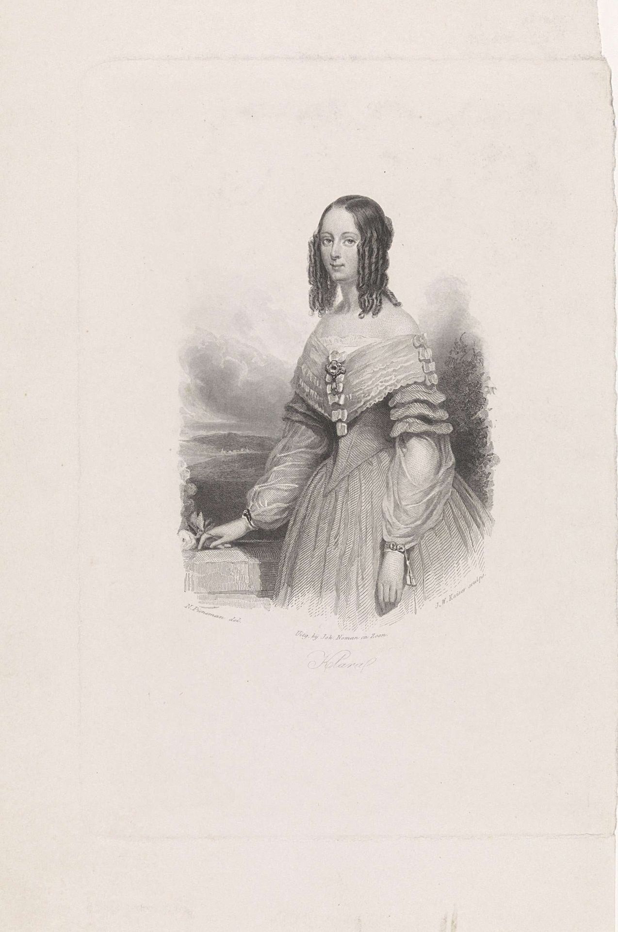 Portret van Klara by Johann Wilhelm (I) Kaiser