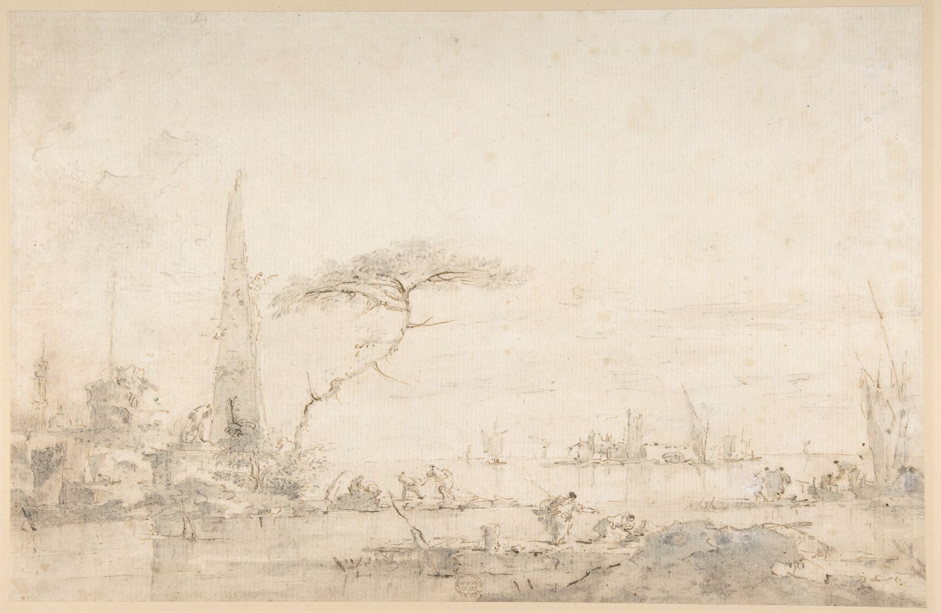 Lagoon Capriccio with an Obelisk by Francesco Guardi