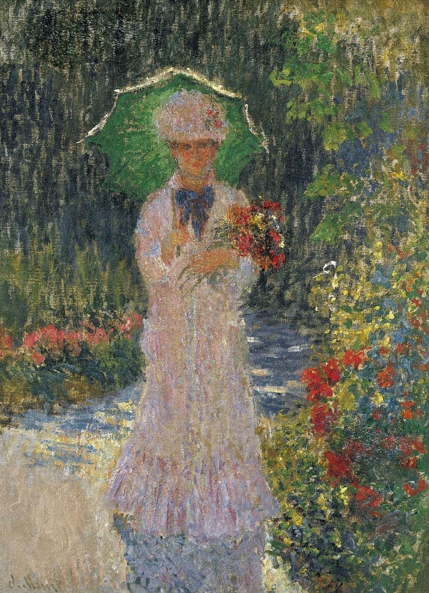 Camille with Green Parasol by Claude Monet