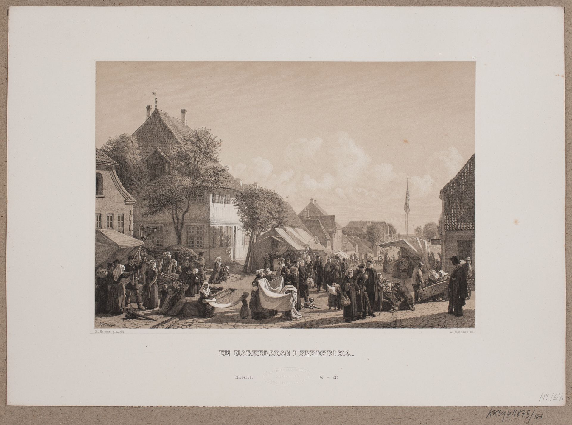 En markedsdag i Fredericia by Adolph Kittendorff