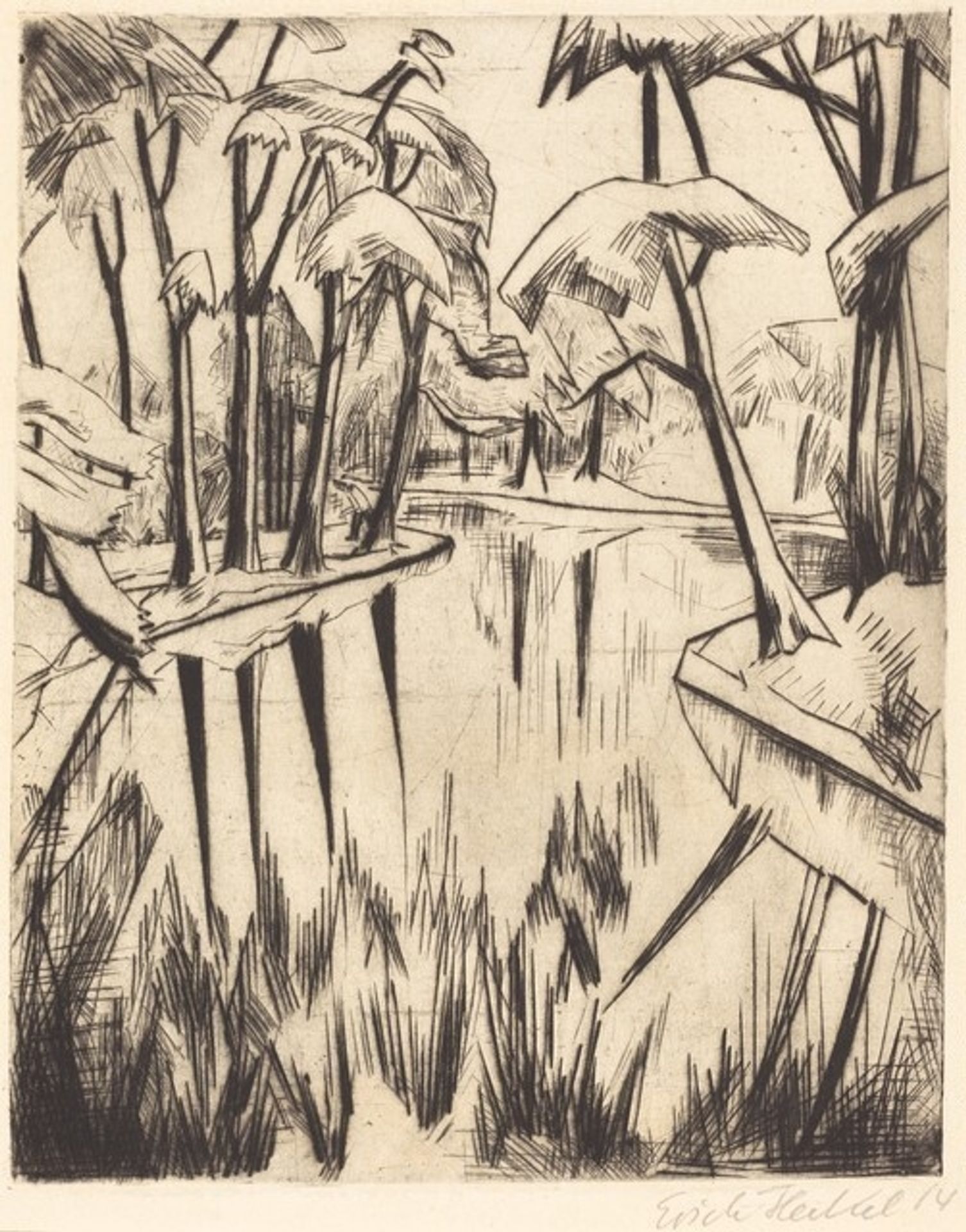 Lake in the Park by Erich Heckel