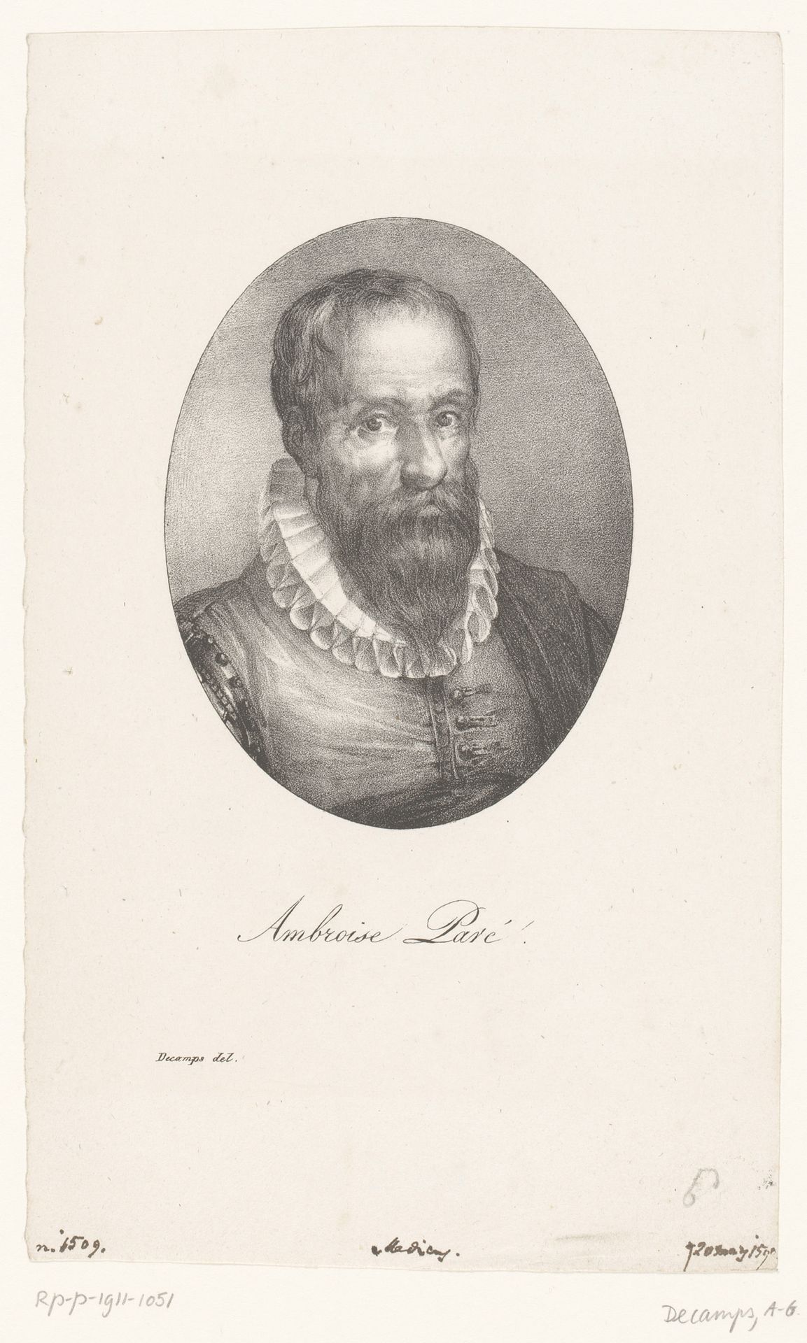 Portret van de arts Ambroise Paré by Alexandre-Gabriel Decamps