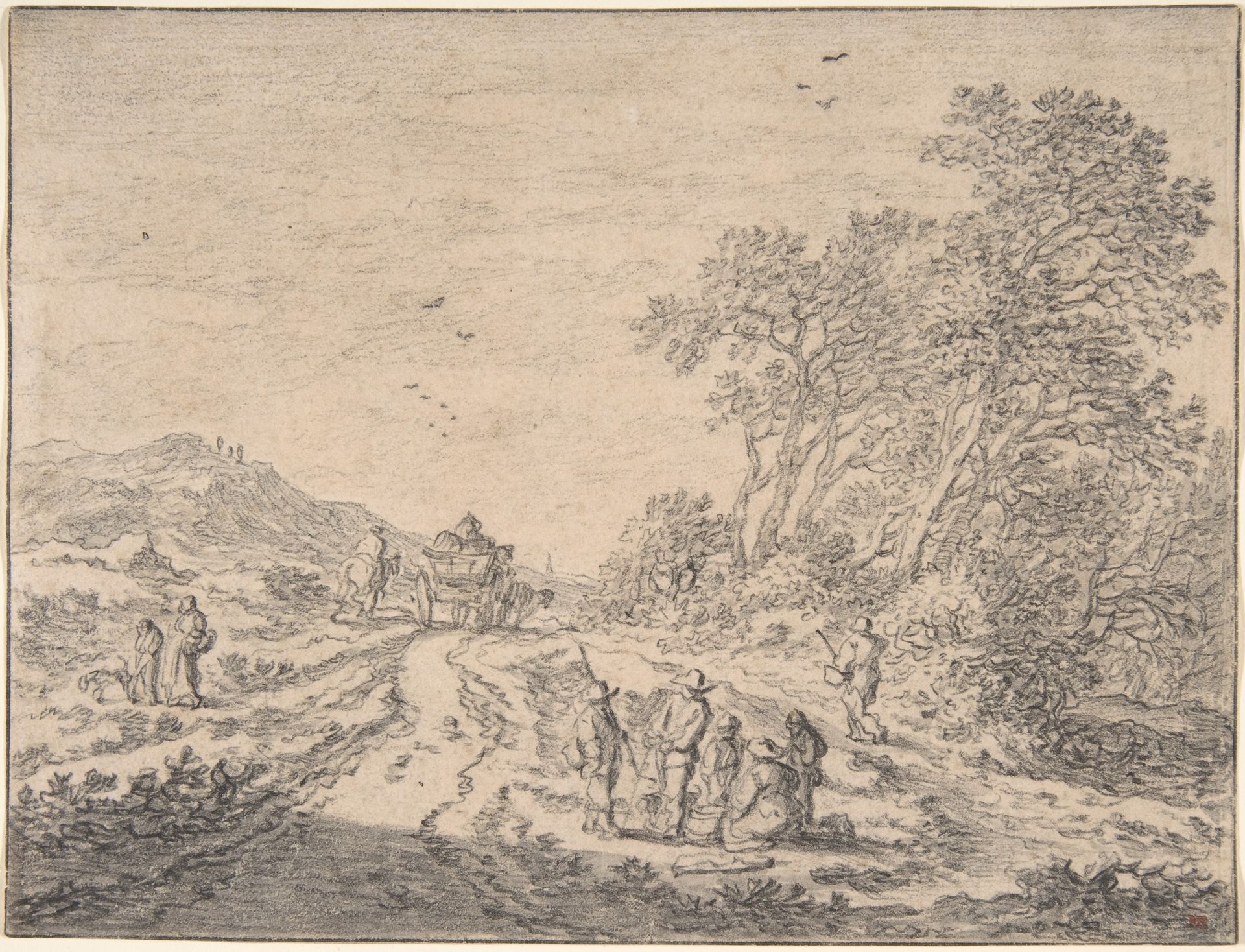 Figures on a Road by Pieter de Molijn