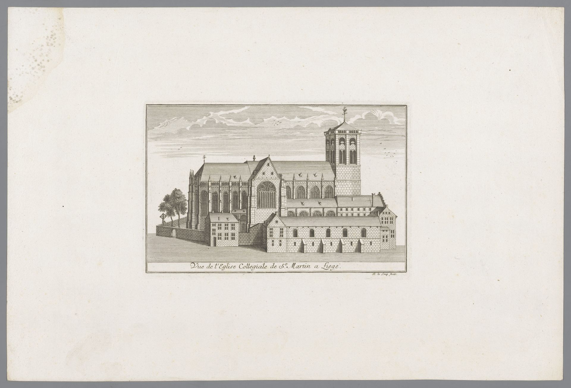 Gezicht op de Sint-Maartensbasiliek in Luik by Anonymous