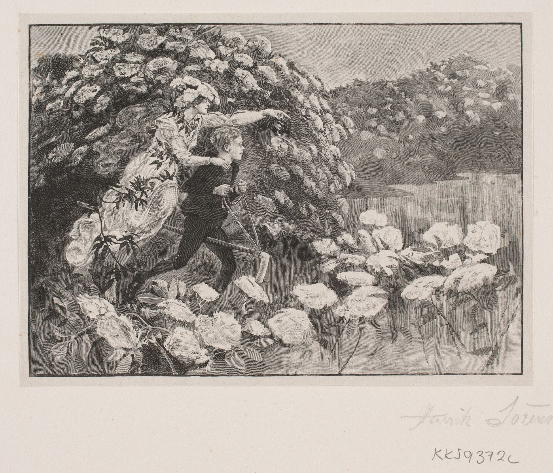 Illustration til H. C. Andersen: "Hyldemor" by Henrik Arnold Hamilkar Sørensen