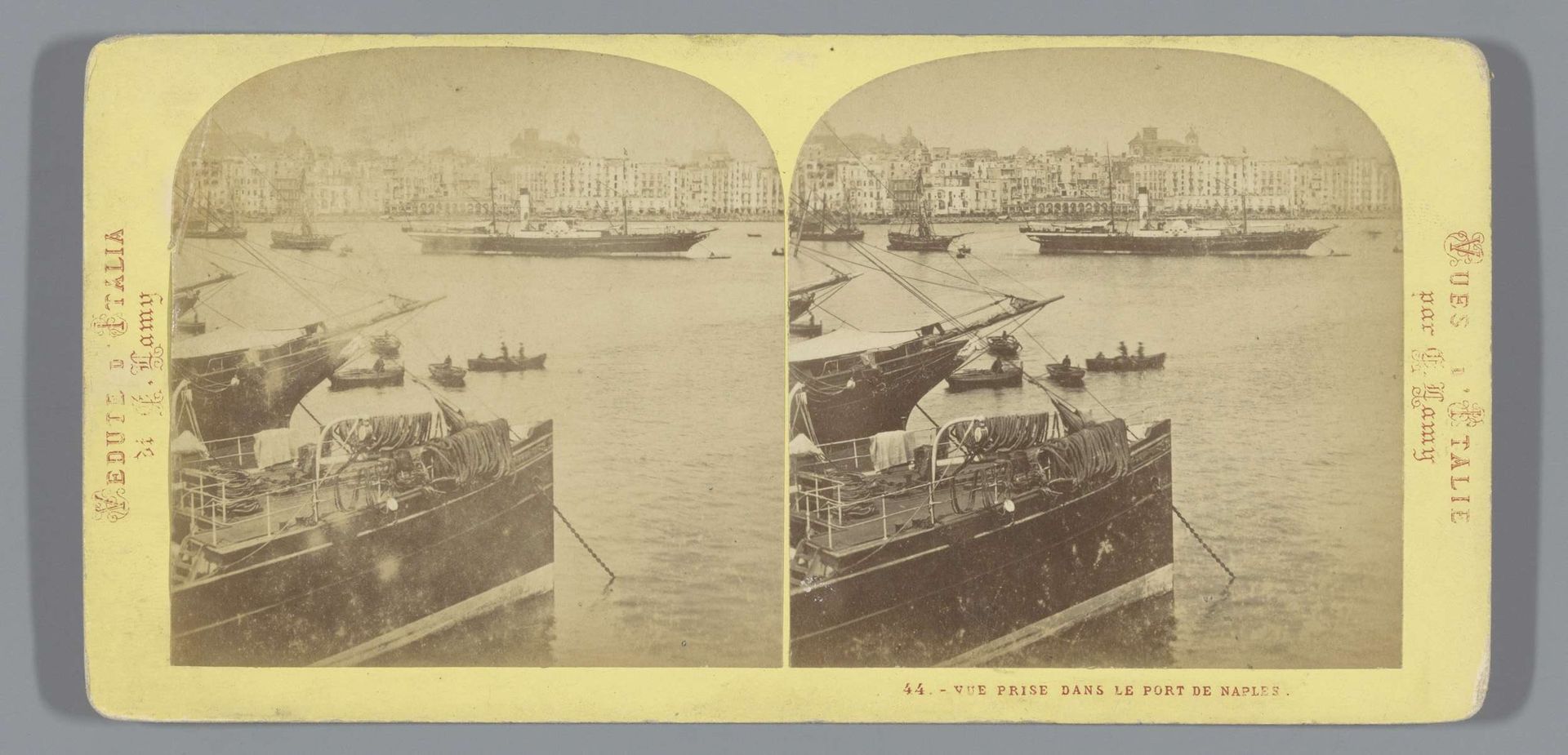 Schepen in de haven van Napels by Ernest Eléonor Pierre Lamy