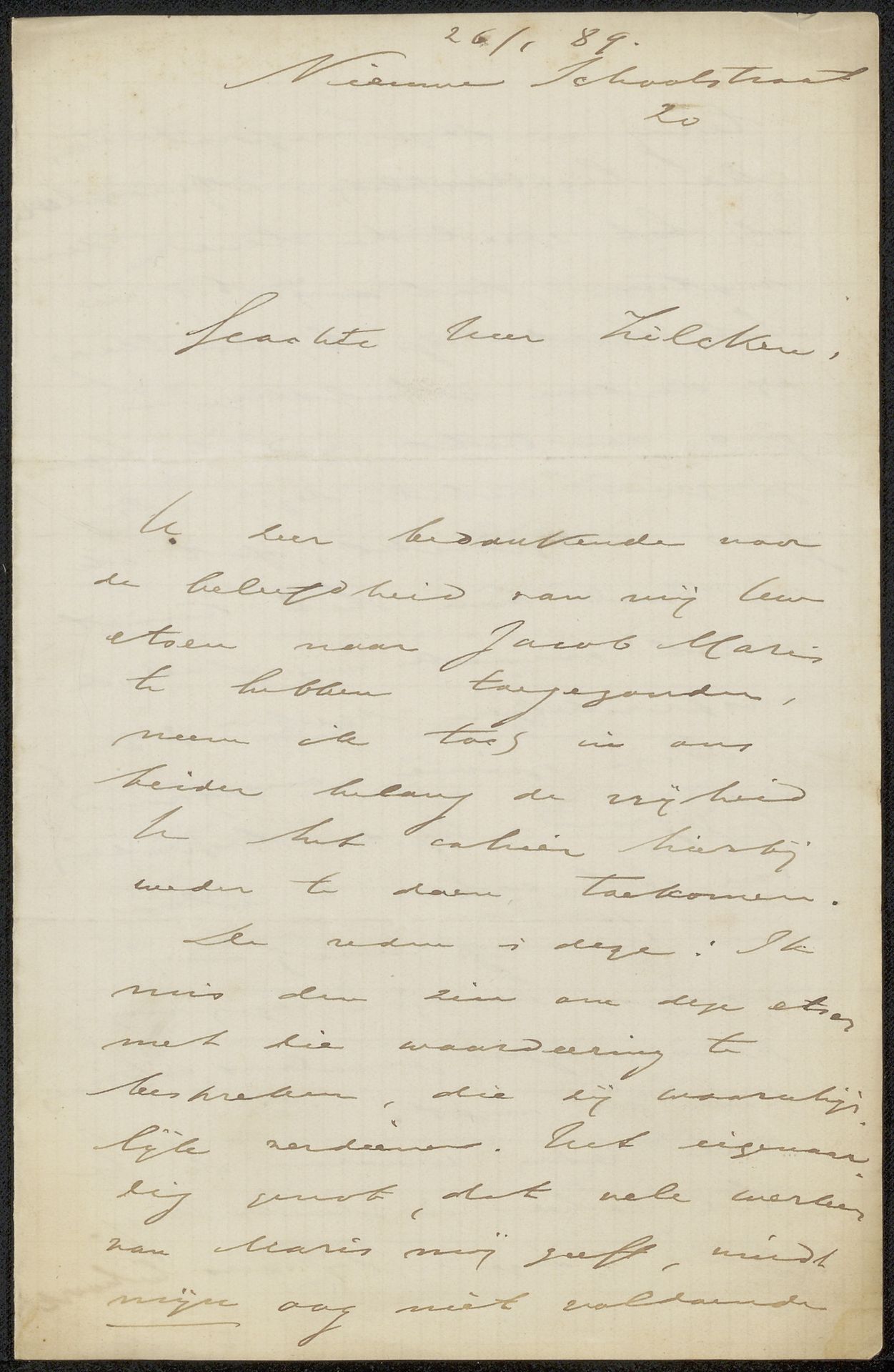 Brief aan Philip Zilcken by Antonie Cornelis Loffelt