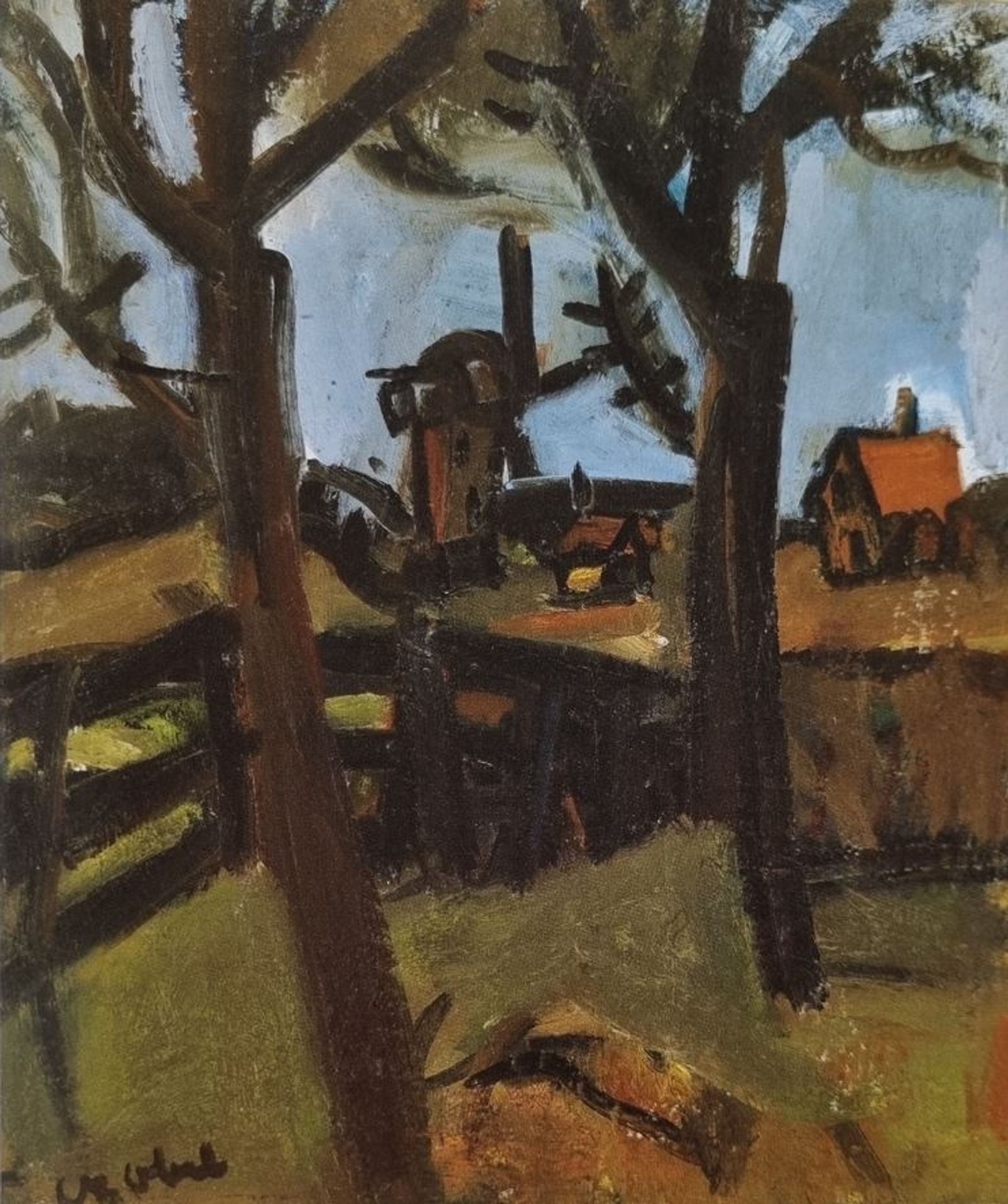 Czóbel Béla Bergeni Szélmalom 1917 by Bela Czobel