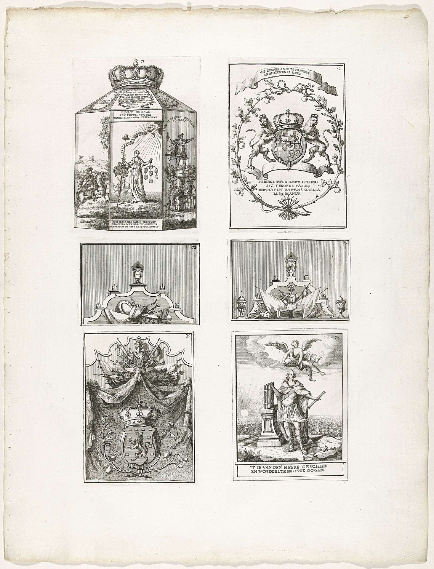 Decoraties 71-76 te Den Haag, 1747 by Anonymous