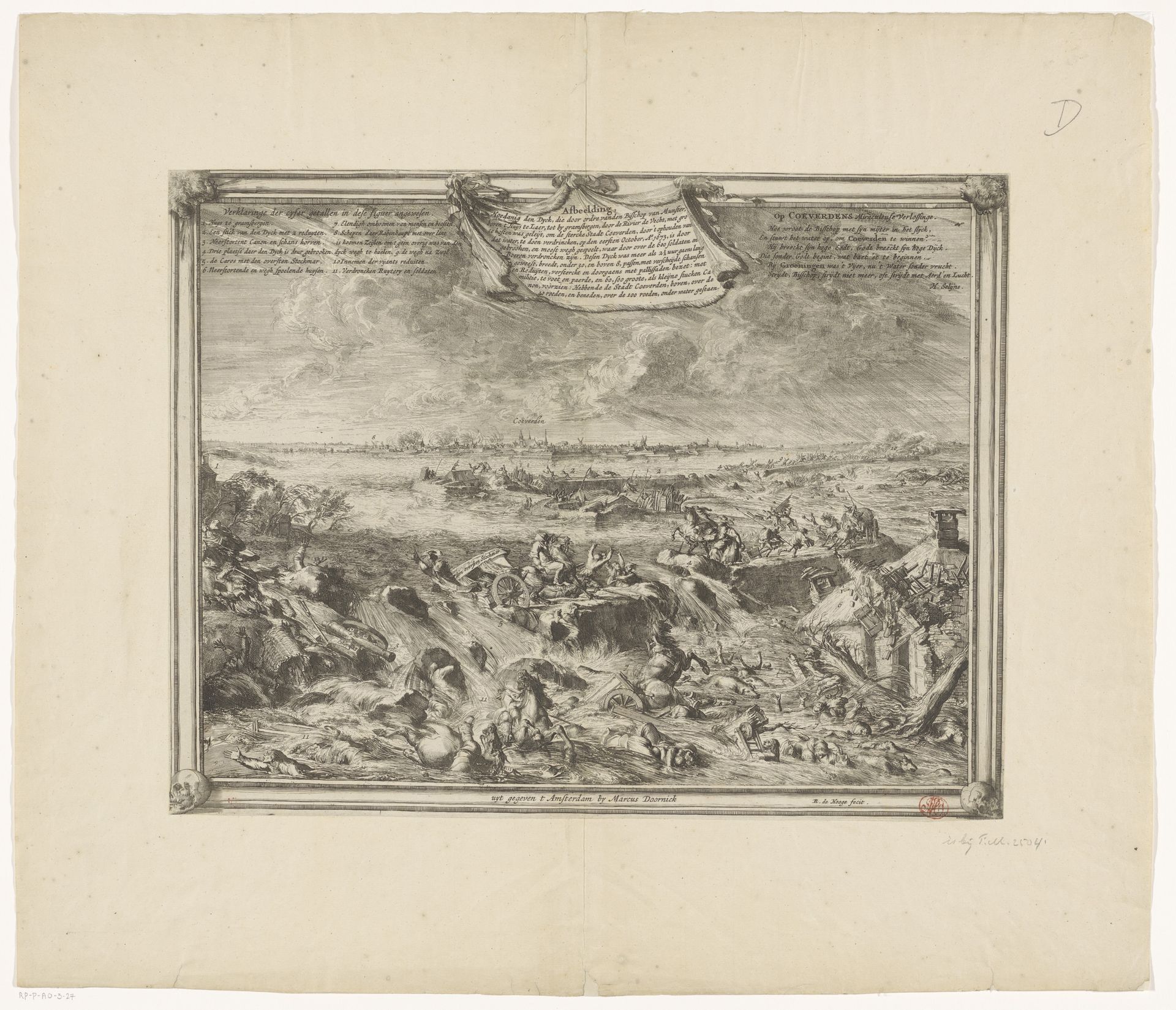 Dijkdoorbraak bij Coevorden, 1673 by Romeyn de Hooghe