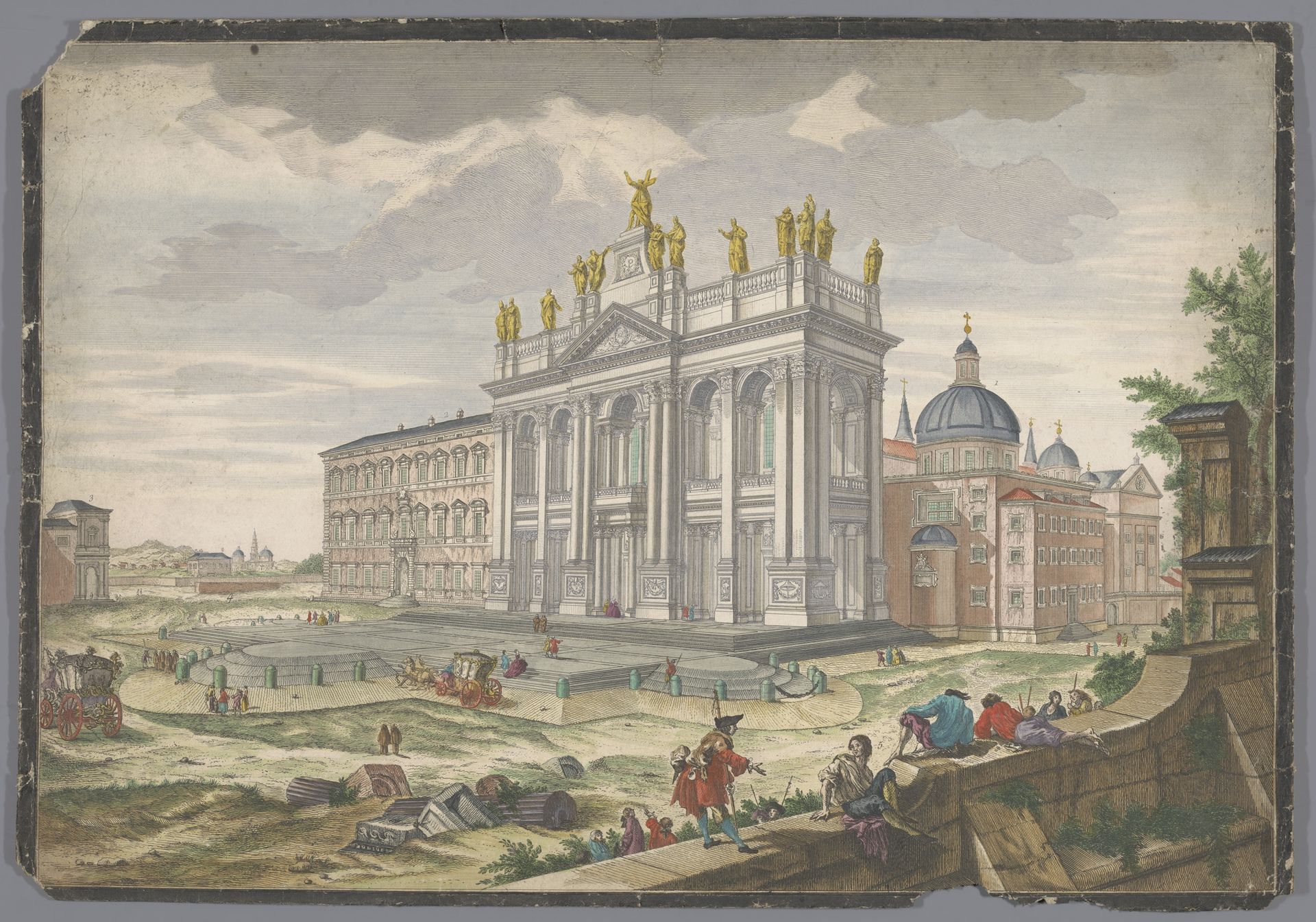 Gezicht op de kerk Sint-Jan van Lateranen te Rome by Anonymous