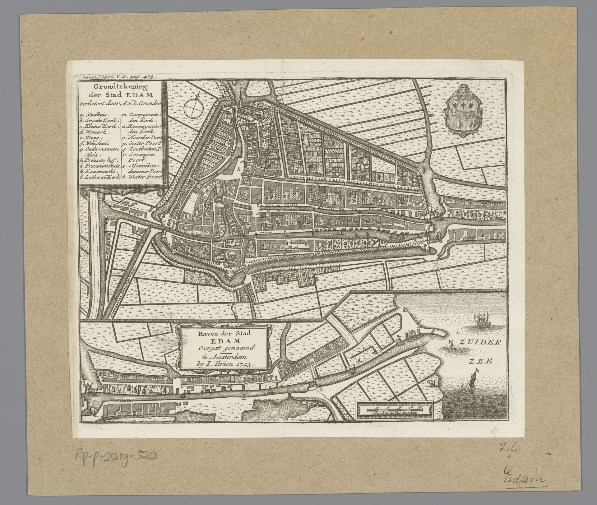 Plattegrond van Edam by Anonymous