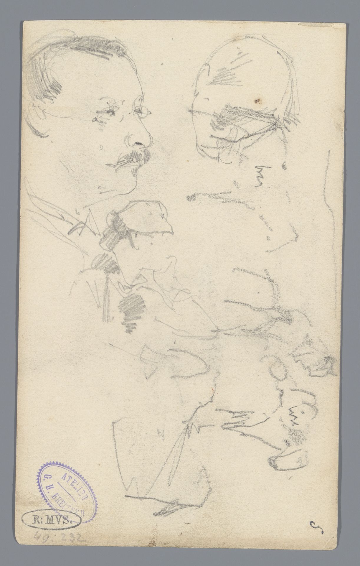 Figuurstudies en paarden by George Hendrik Breitner