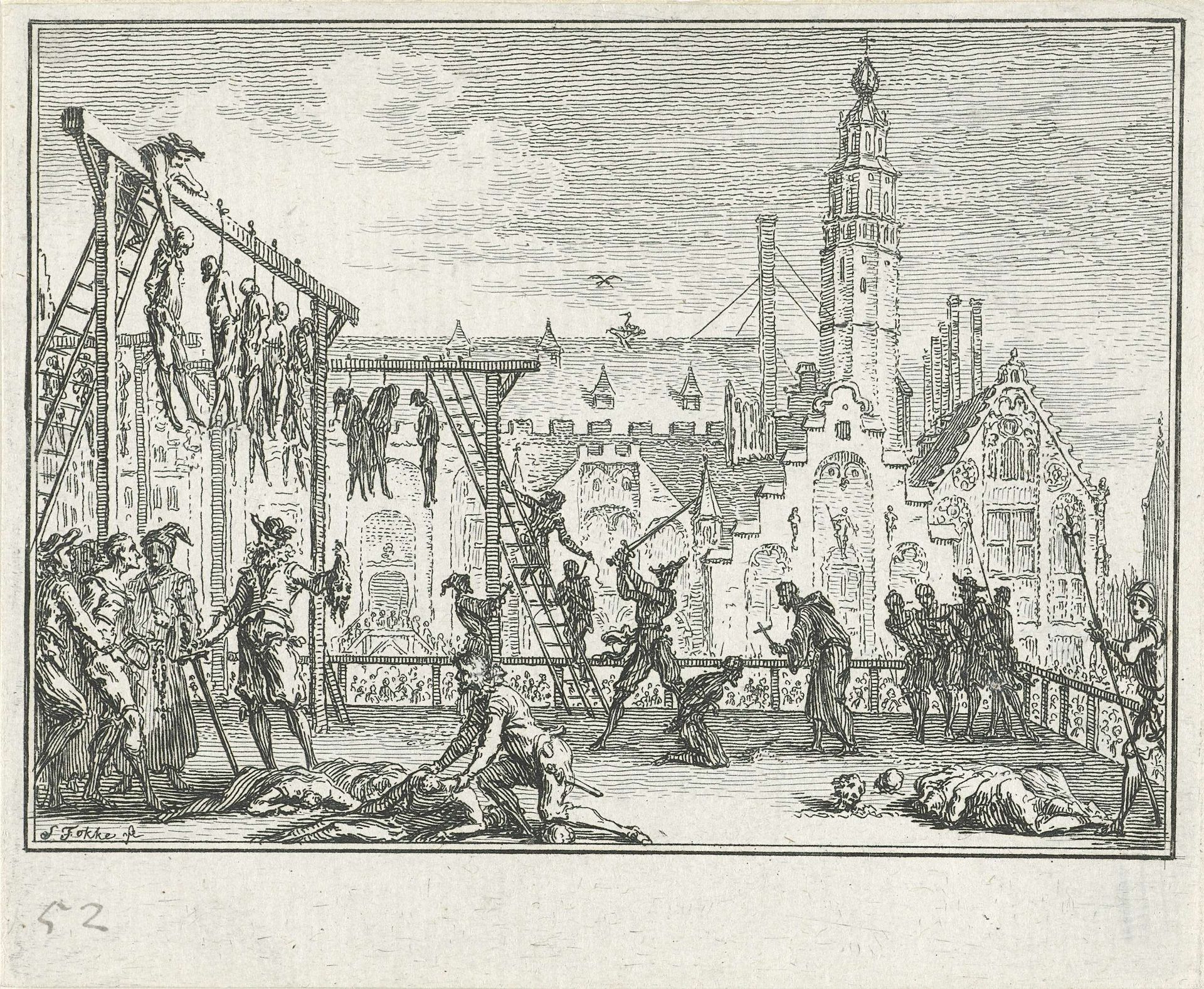 Terechtstellingen te Haarlem, 1573 by Simon Fokke