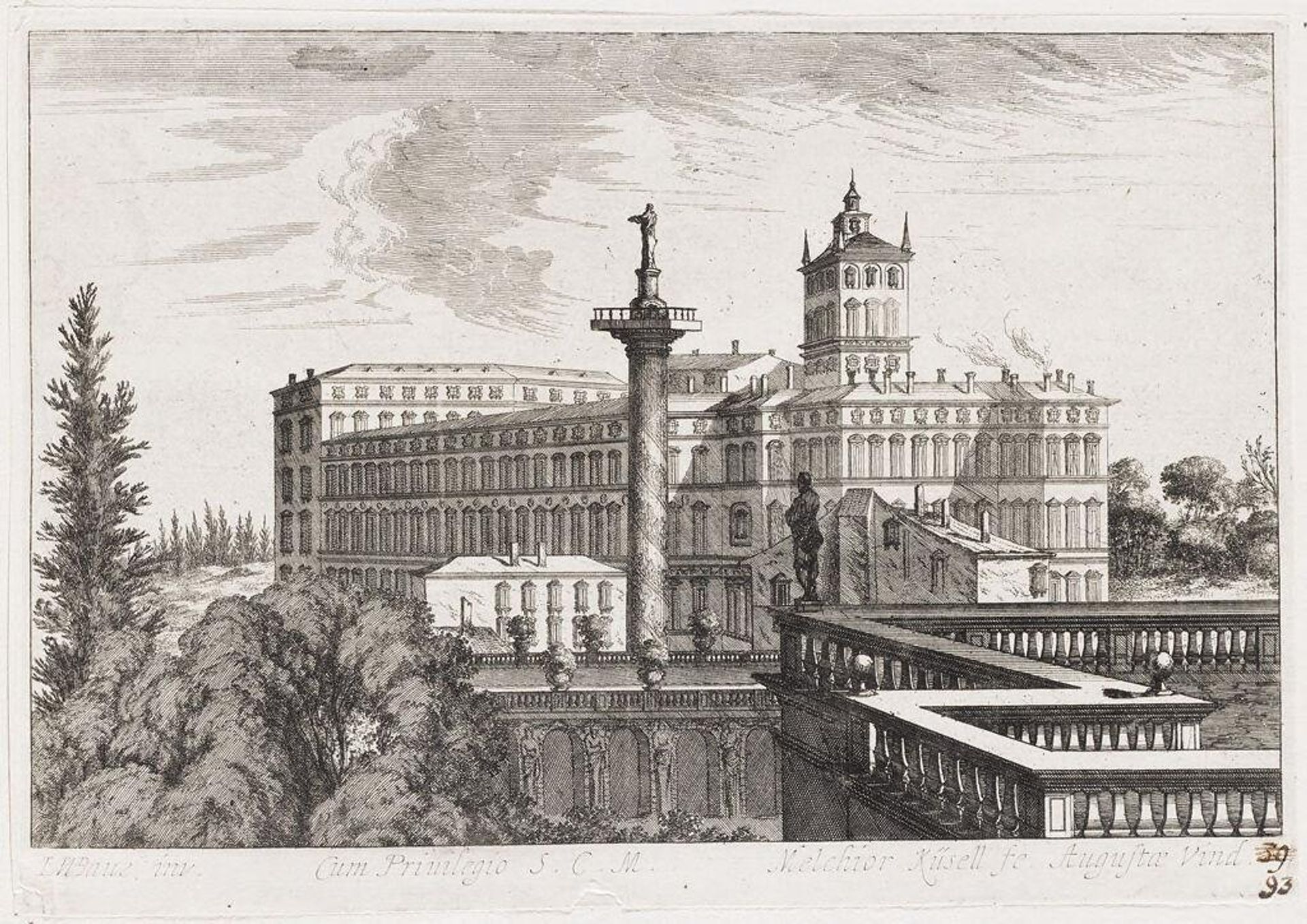 View of the Quirinale and Trajan's Column in Rome by Melchior KÃ¼sel