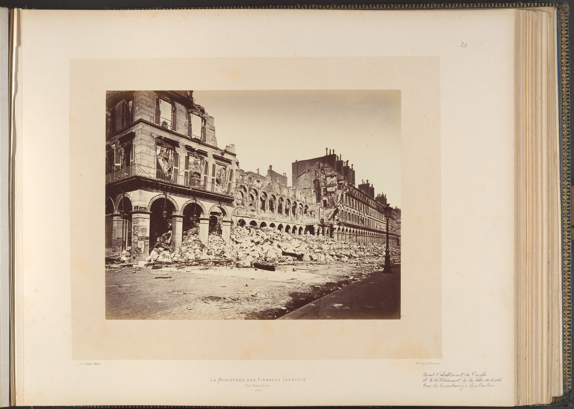 Finance Ministry, Burned. Exterior View by Alphonse-Justin Liébert