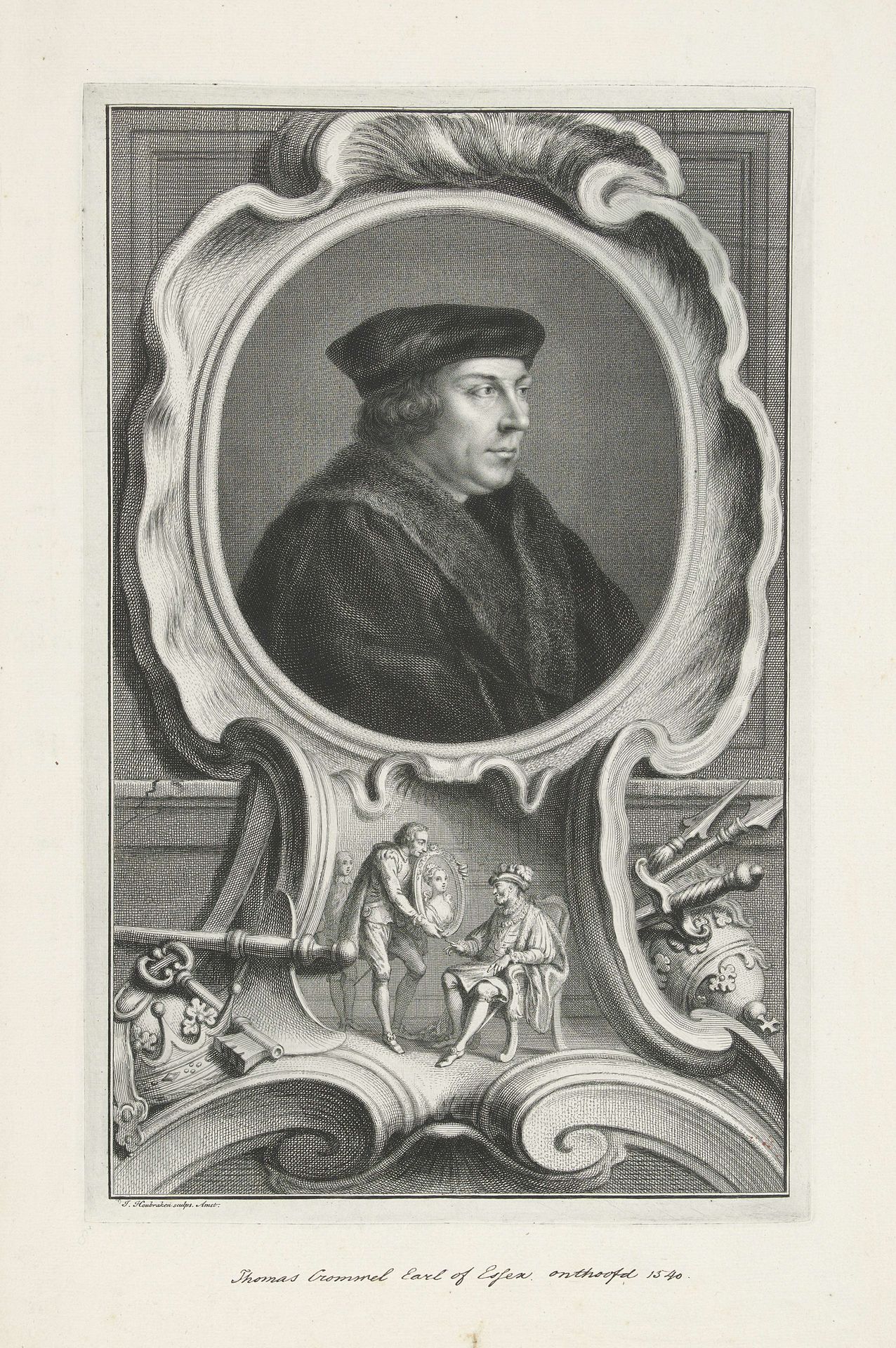 Portret van Thomas Cromwell by Jacob Houbraken