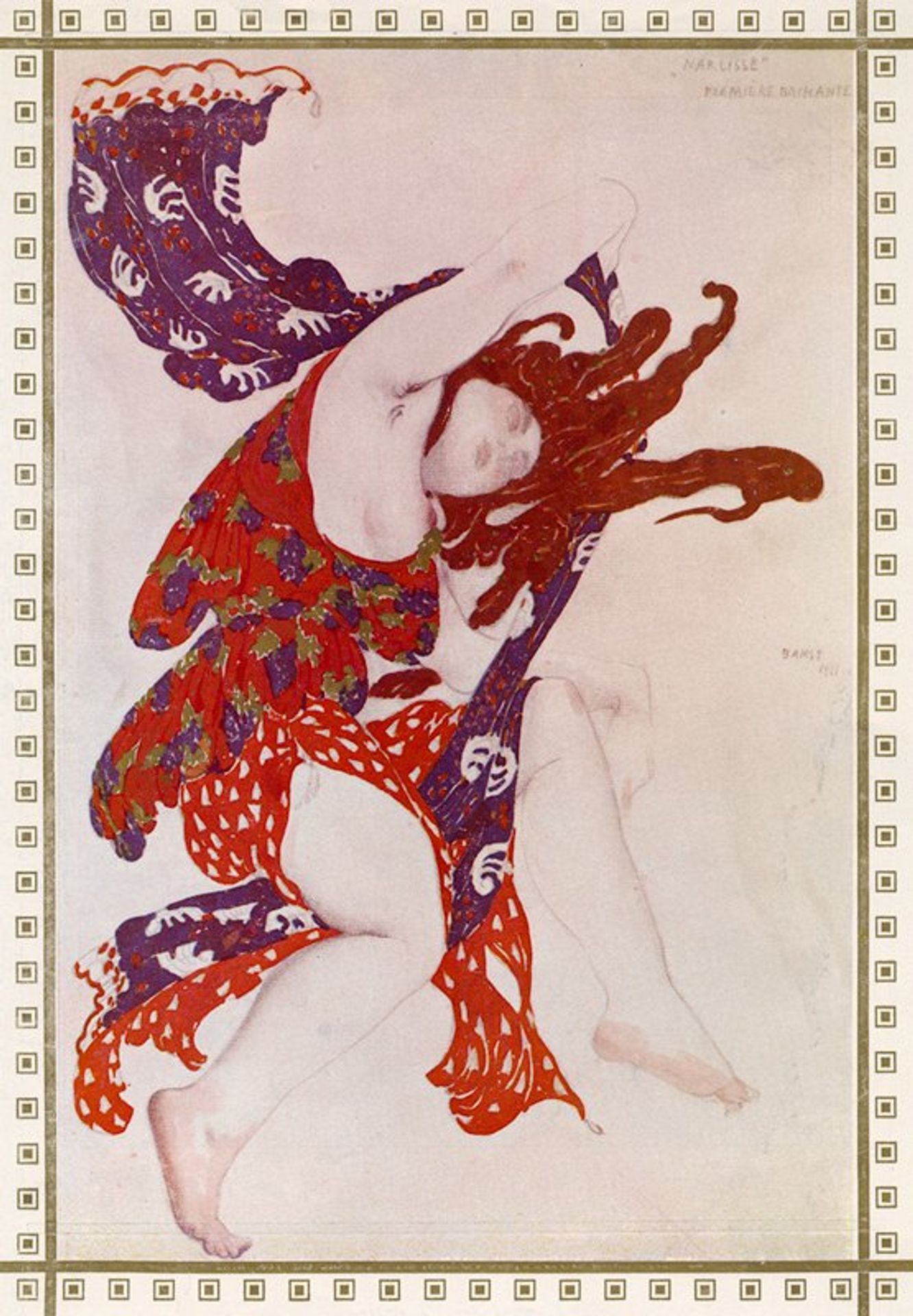 Première Bacchante de ‘Narcisse’ by Léon Bakst