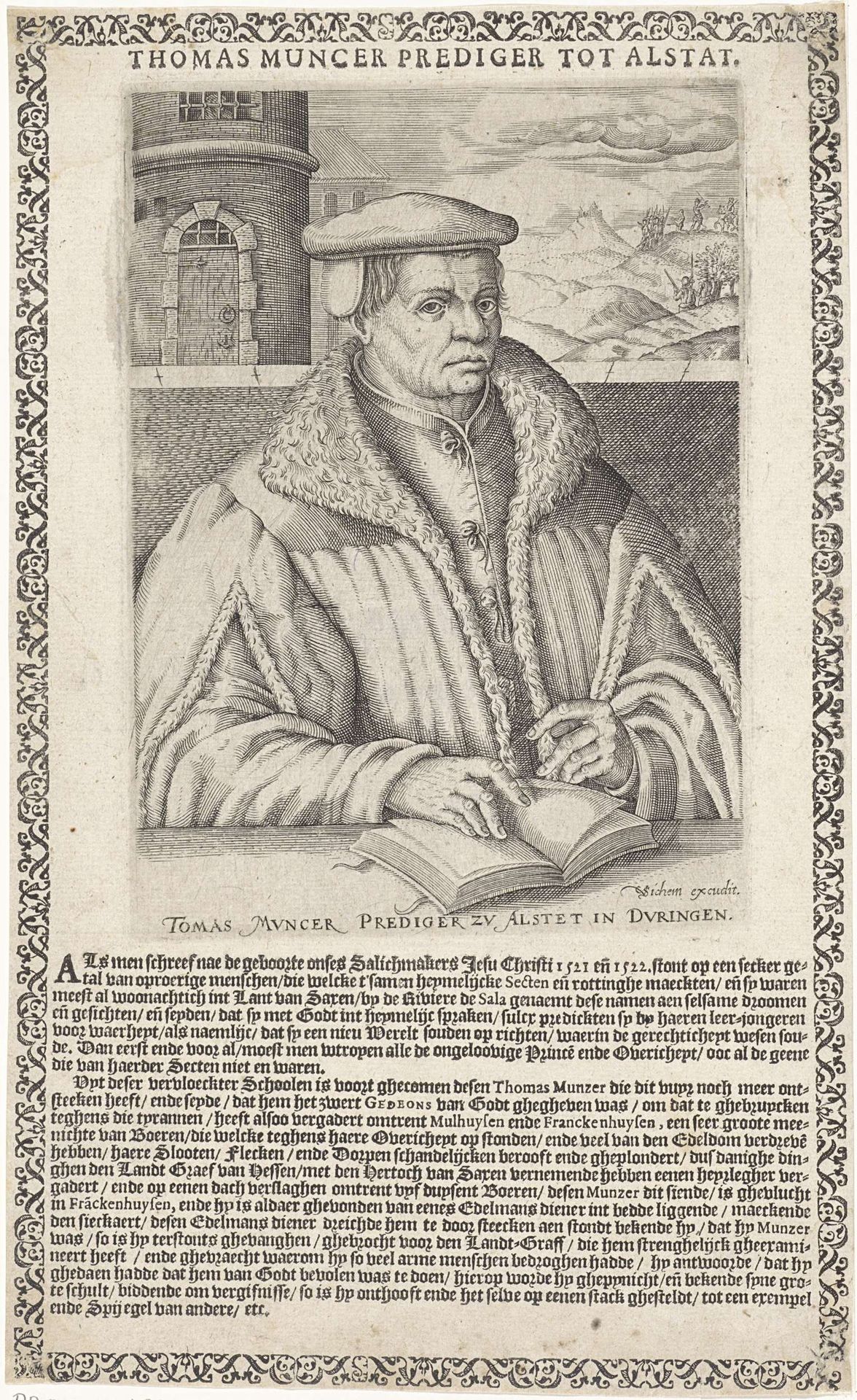 Portret van Thomas Muntzer by Christoffel van Sichem I