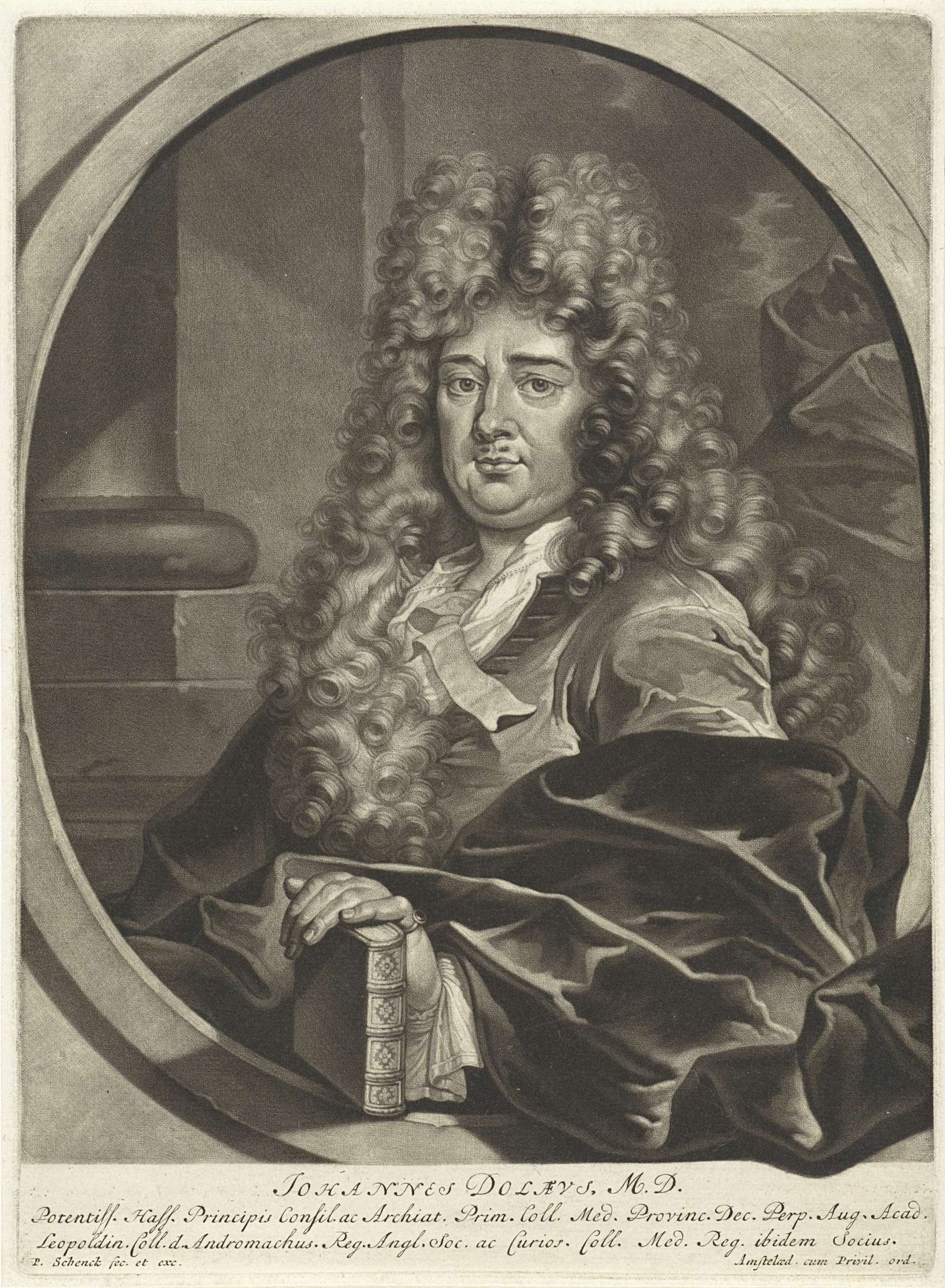 Portret van Johannes Dolaeus by Pieter Schenk