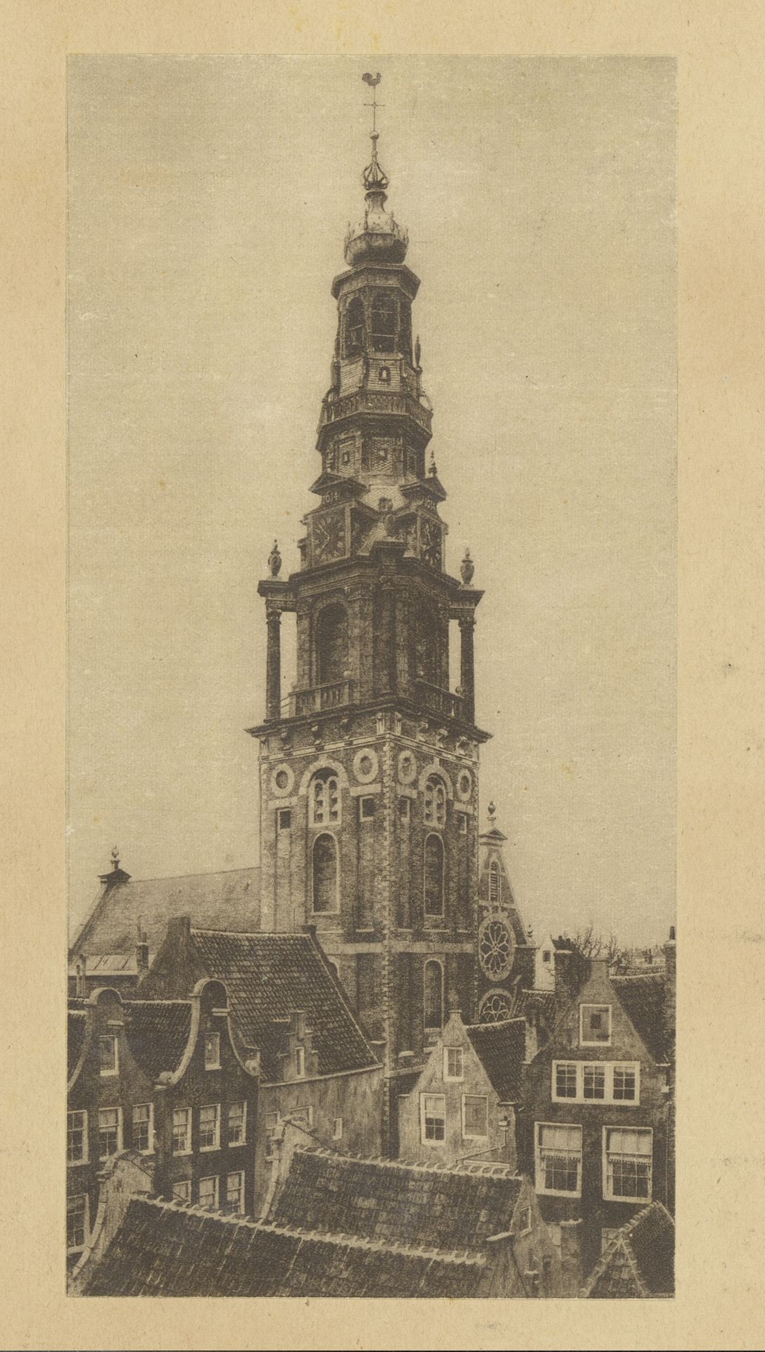 Toren van de Zuiderkerk en de Zandstraat in Amsterdam by Anonymous