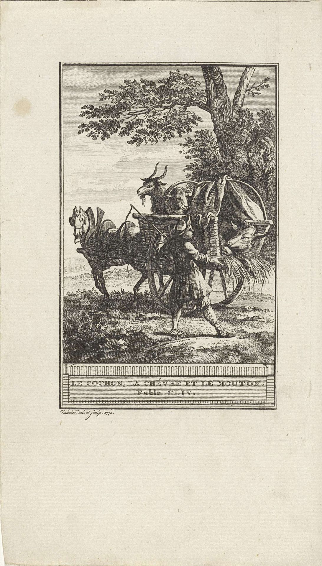 Een geit, een schaap en een varken by Reinier Vinkeles