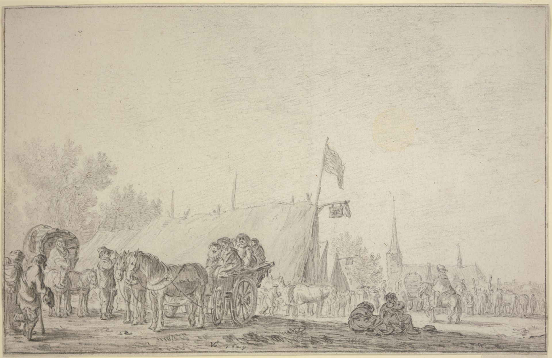 Jahrmarkt im Dorf Valkenburg by Jan van Goyen