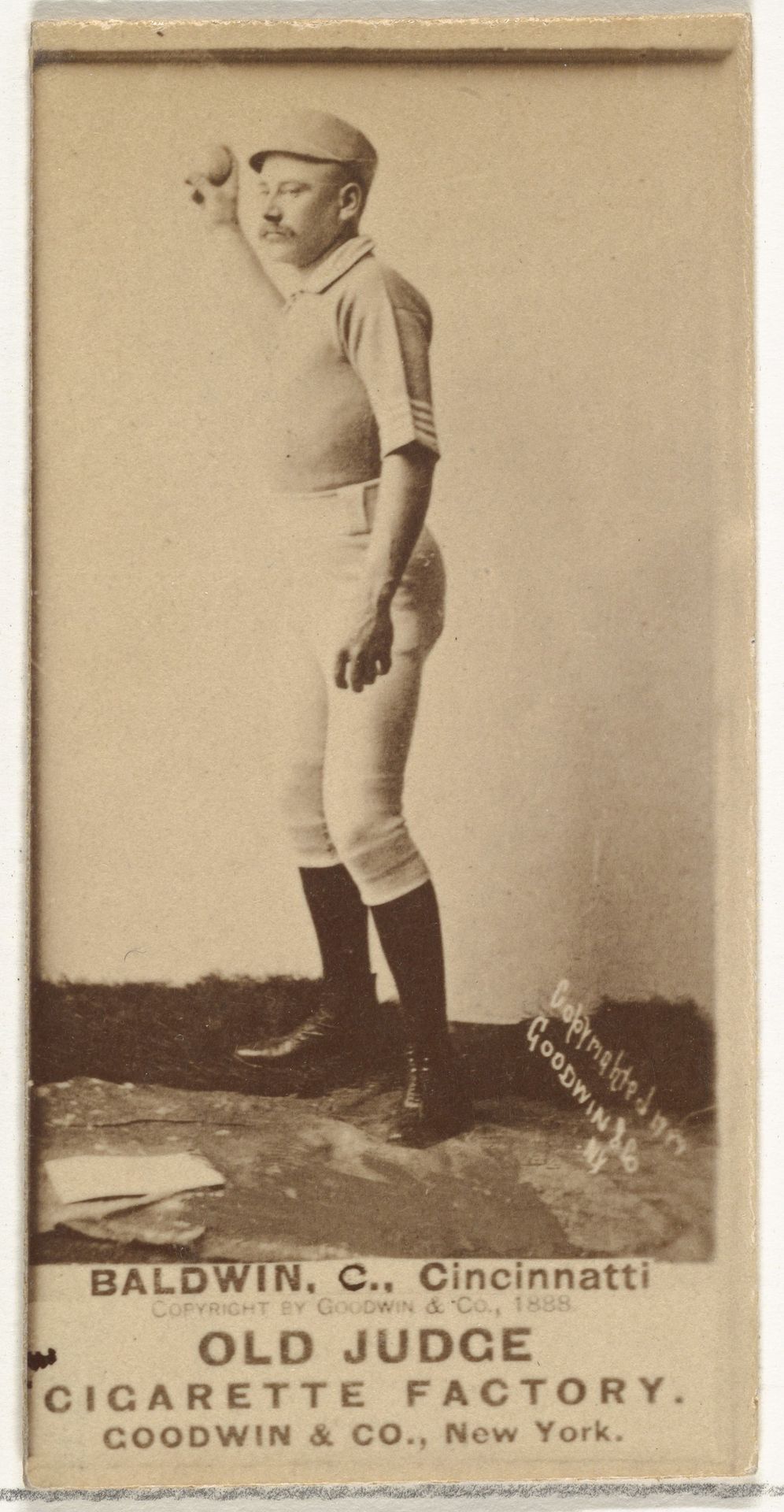 Clarence Geoghan "Kid" Baldwin, Catcher, Cincinnati, from the Old Judge series (N172) for Old Judge Cigarettes by Goodwin & Company