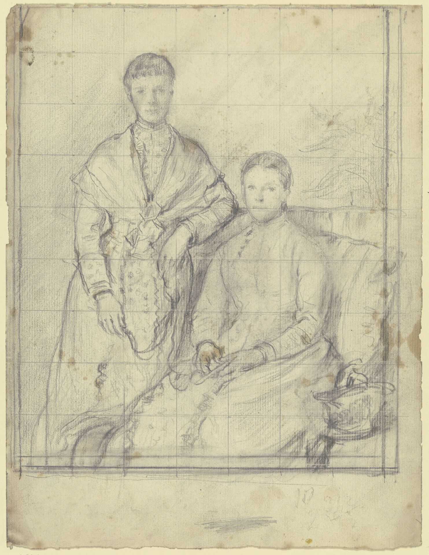 Doppelbildnis_ Stehende und Sitzende by Otto Scholderer