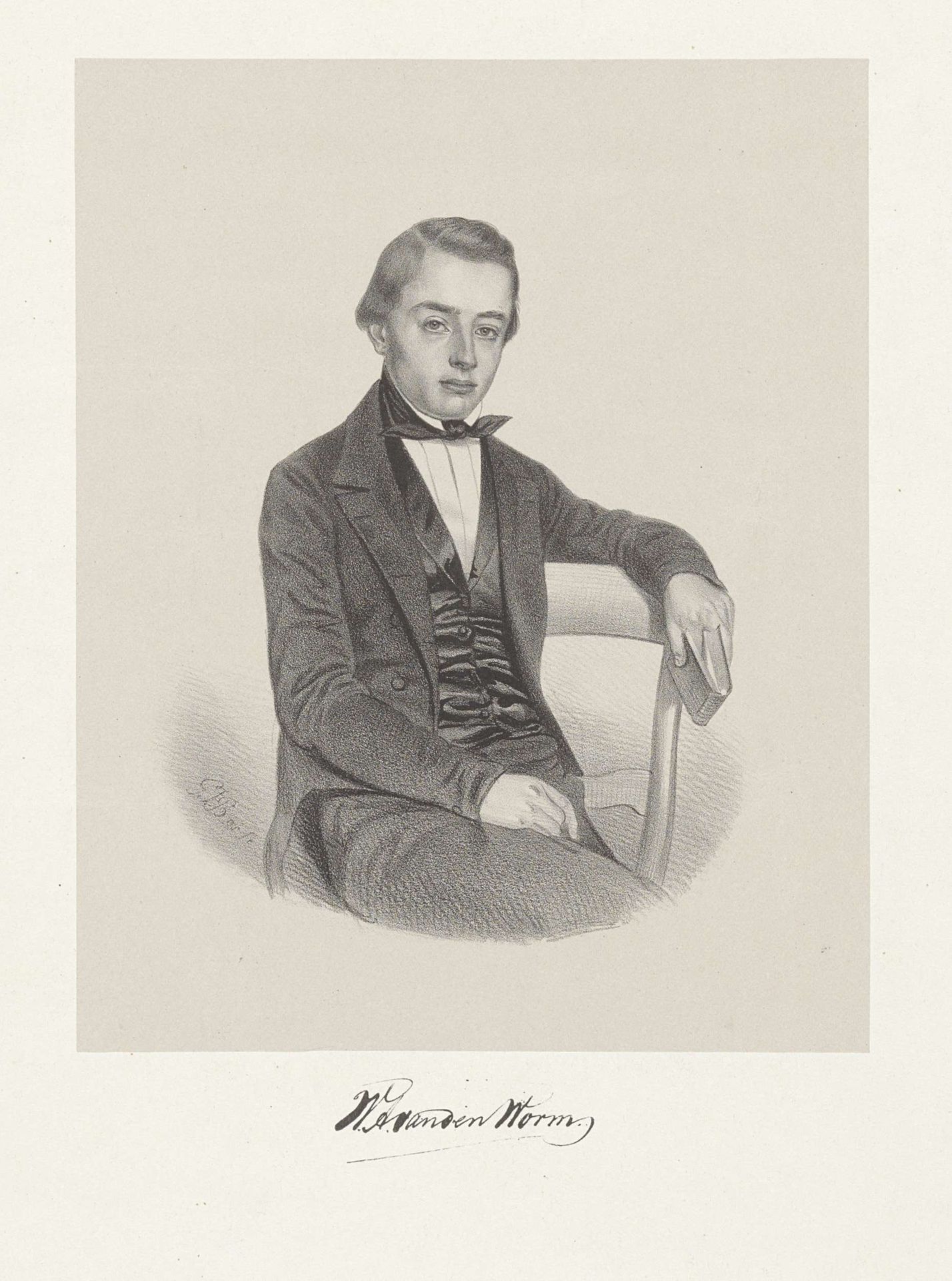 Portret van W. A. van den Worm by Gerardus Johannes Bos