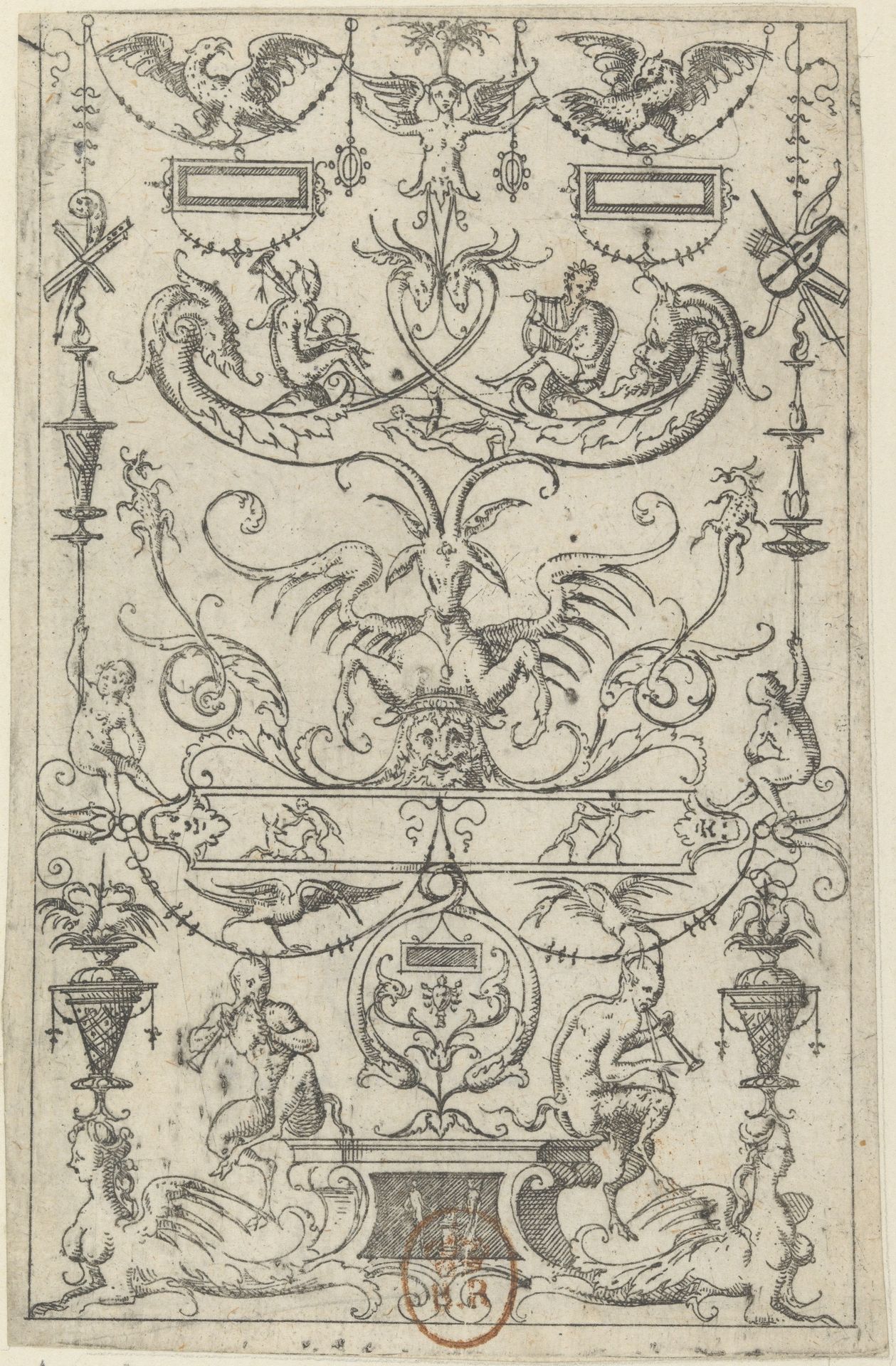 Grotesque Panel by Jacques Androuet Du Cerceau