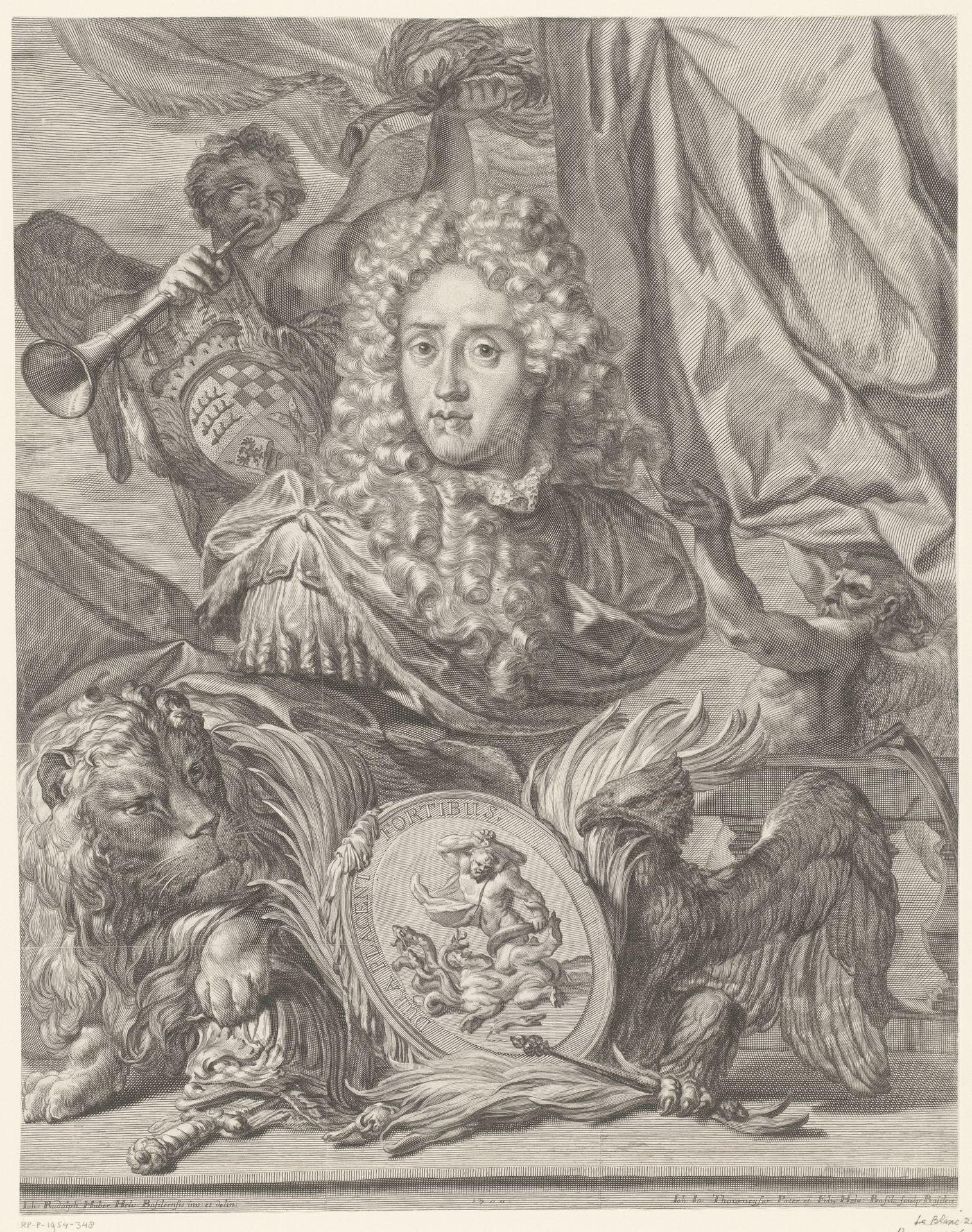 Portretbuste van Friedrich Karl von Württemberg-Winnental by Johann Jakob (I) Thurneysen