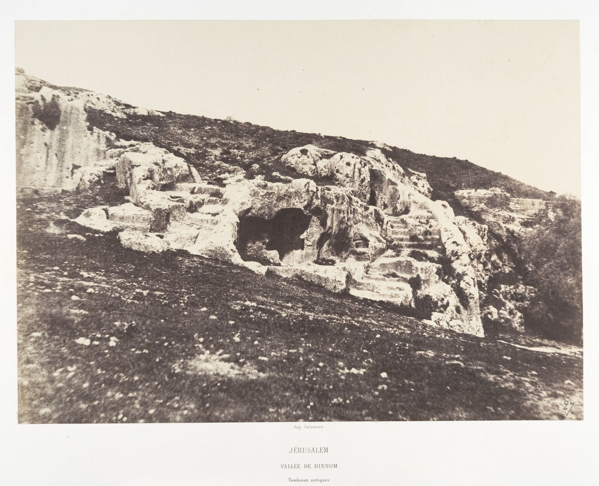 Jérusalem, Vallée de Hinnom, Tombeaux antiques by Auguste Salzmann