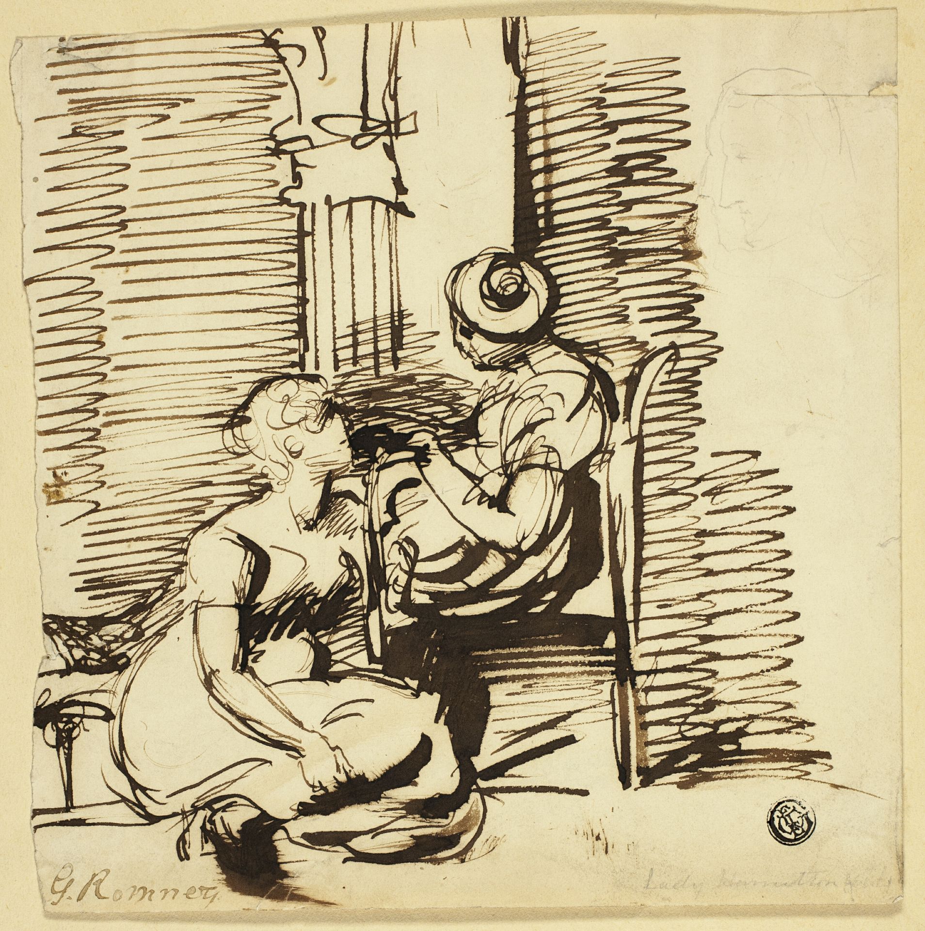 Two Women in Interior by George Romney