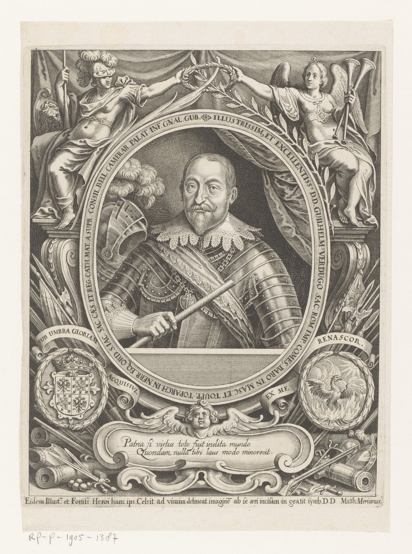 Portret van Wilhelm graaf Verdugo by Matthäus (I) Merian