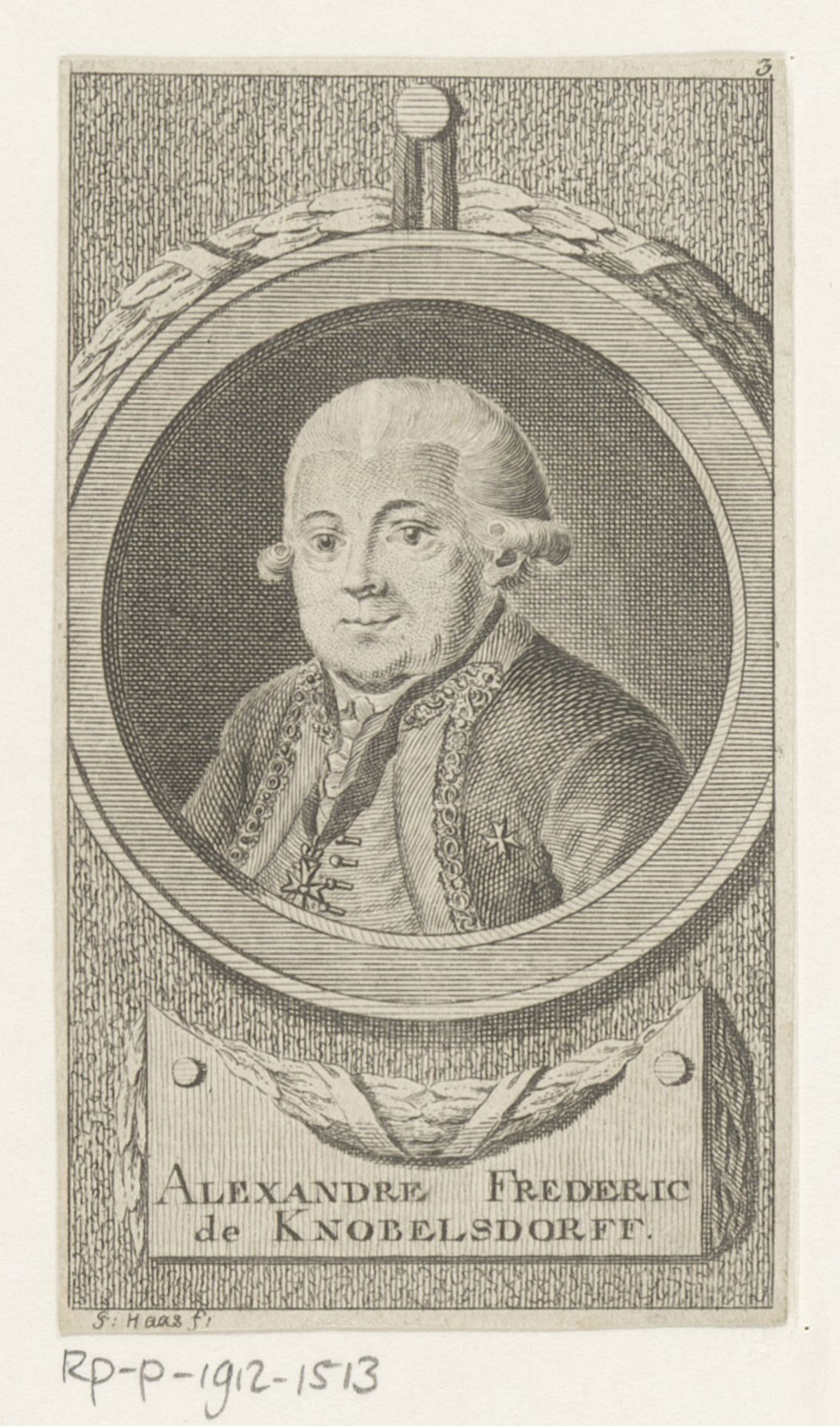 Portret van Alexander Friedrich von Knobelsdorff by Peter Haas