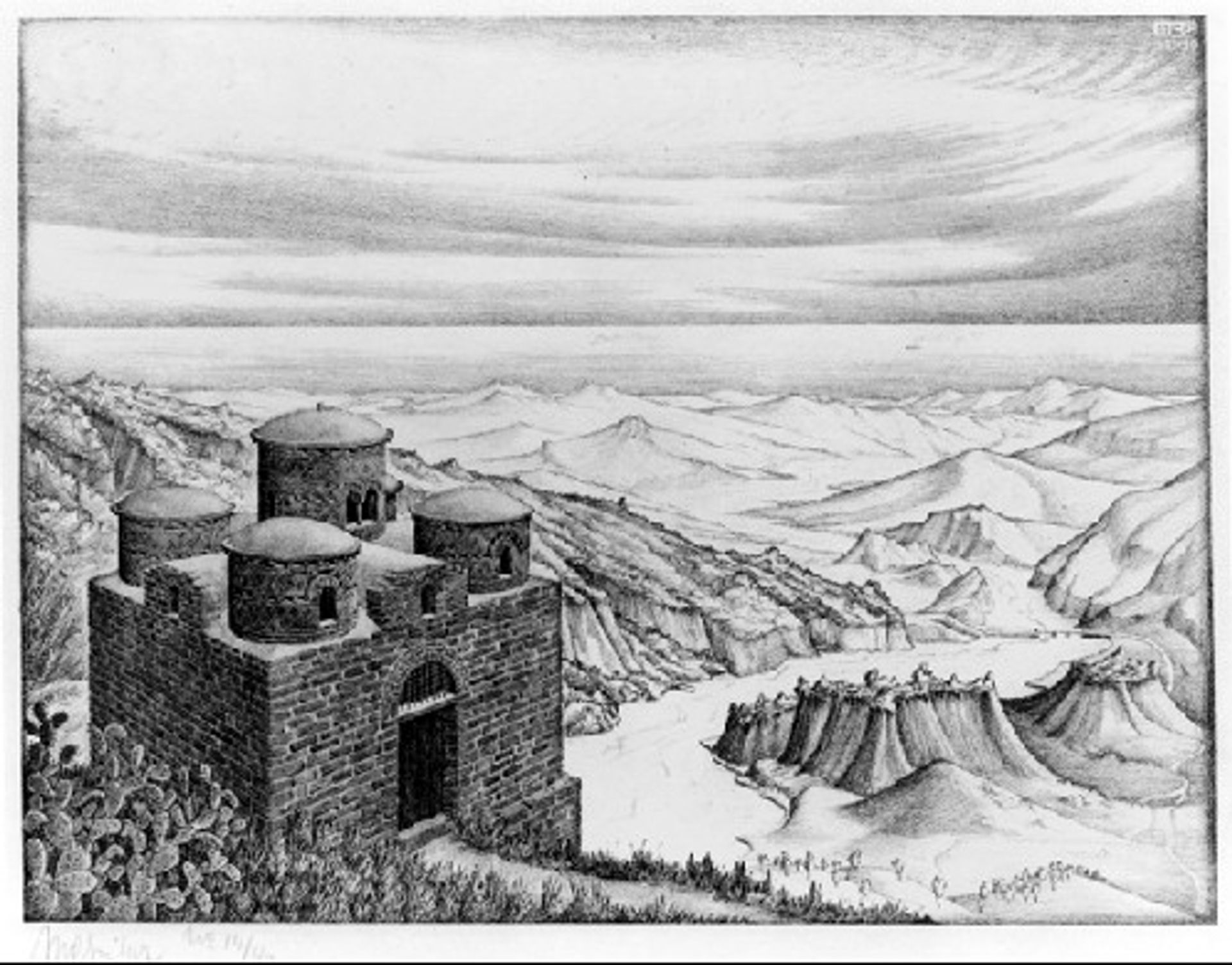 Cattolica of Stilo, Calabria by M.C. Escher