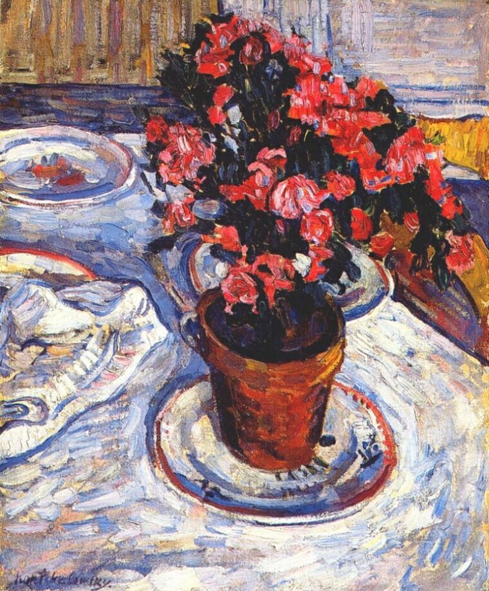 Paris. Azaleas in a pot. by Pyotr Konchalovsky