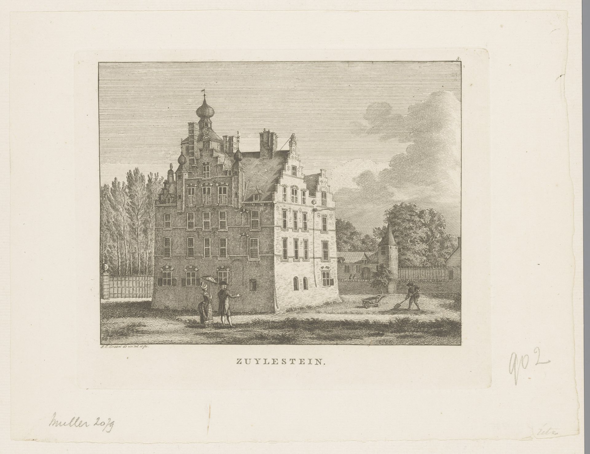 Gezicht op Kasteel Zuilenstein by Jan Evert Grave