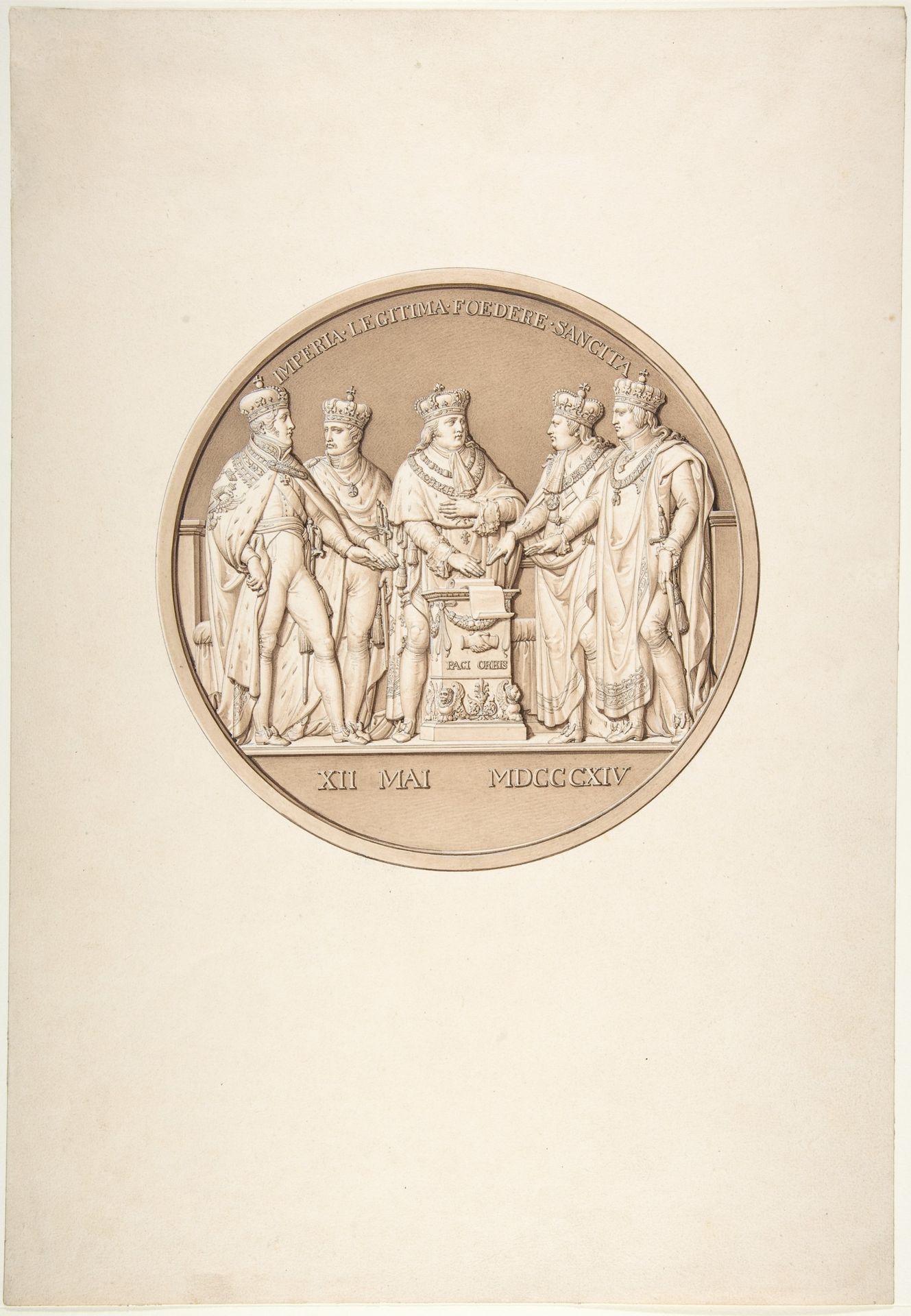 Design for a Medal Commemorating the Treaty of Paris, 1814 by Jacques Edouard Gatteaux
