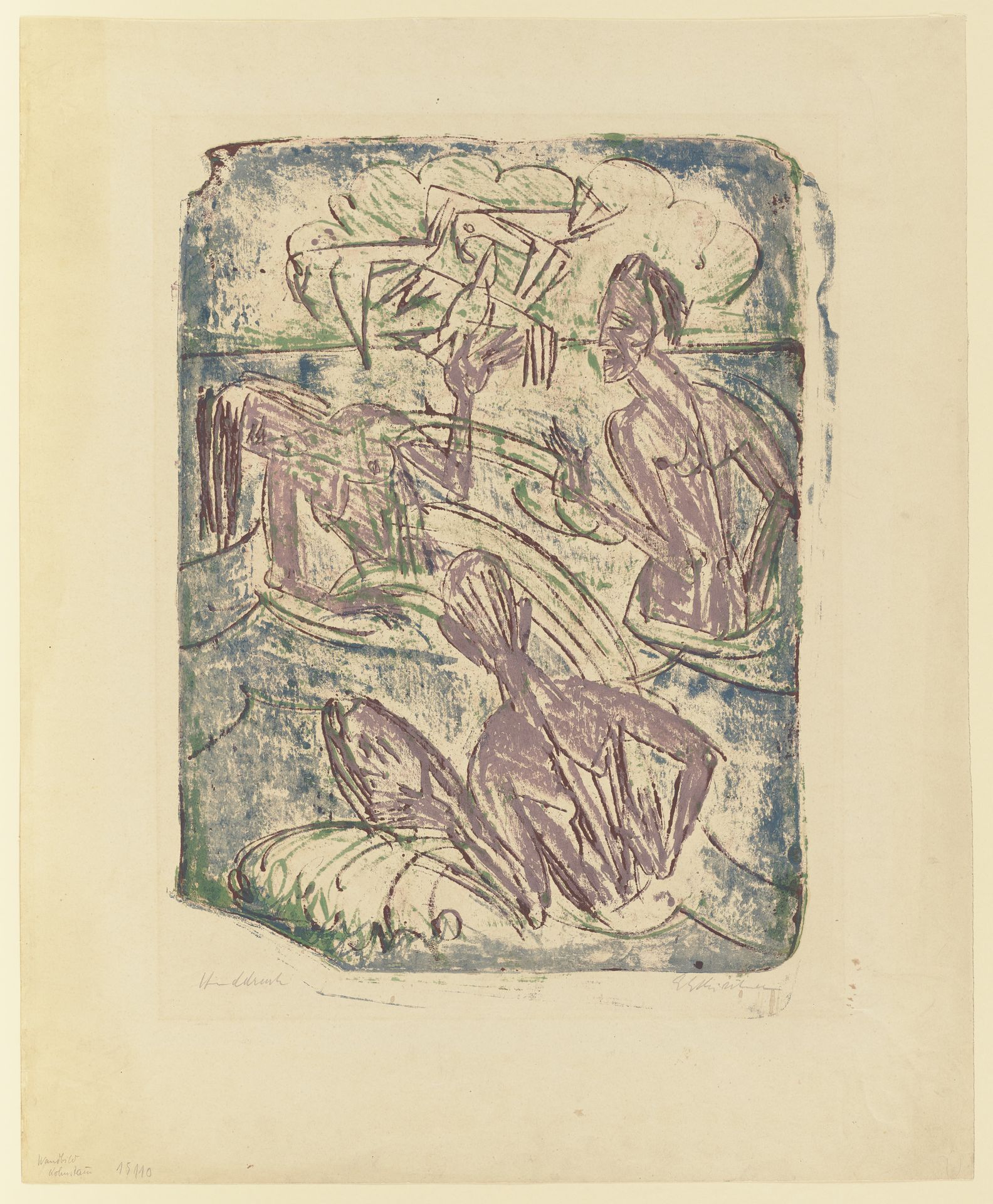 Spritzende Badende by Ernst Ludwig Kirchner