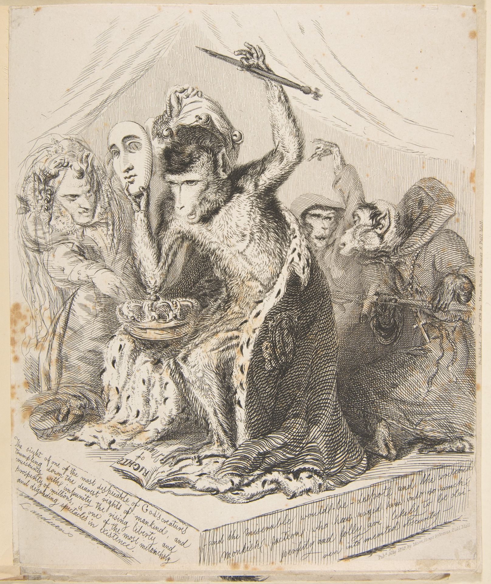 Monkey Despot, from Monkey-Ana or Men, in Miniature by Thomas Landseer