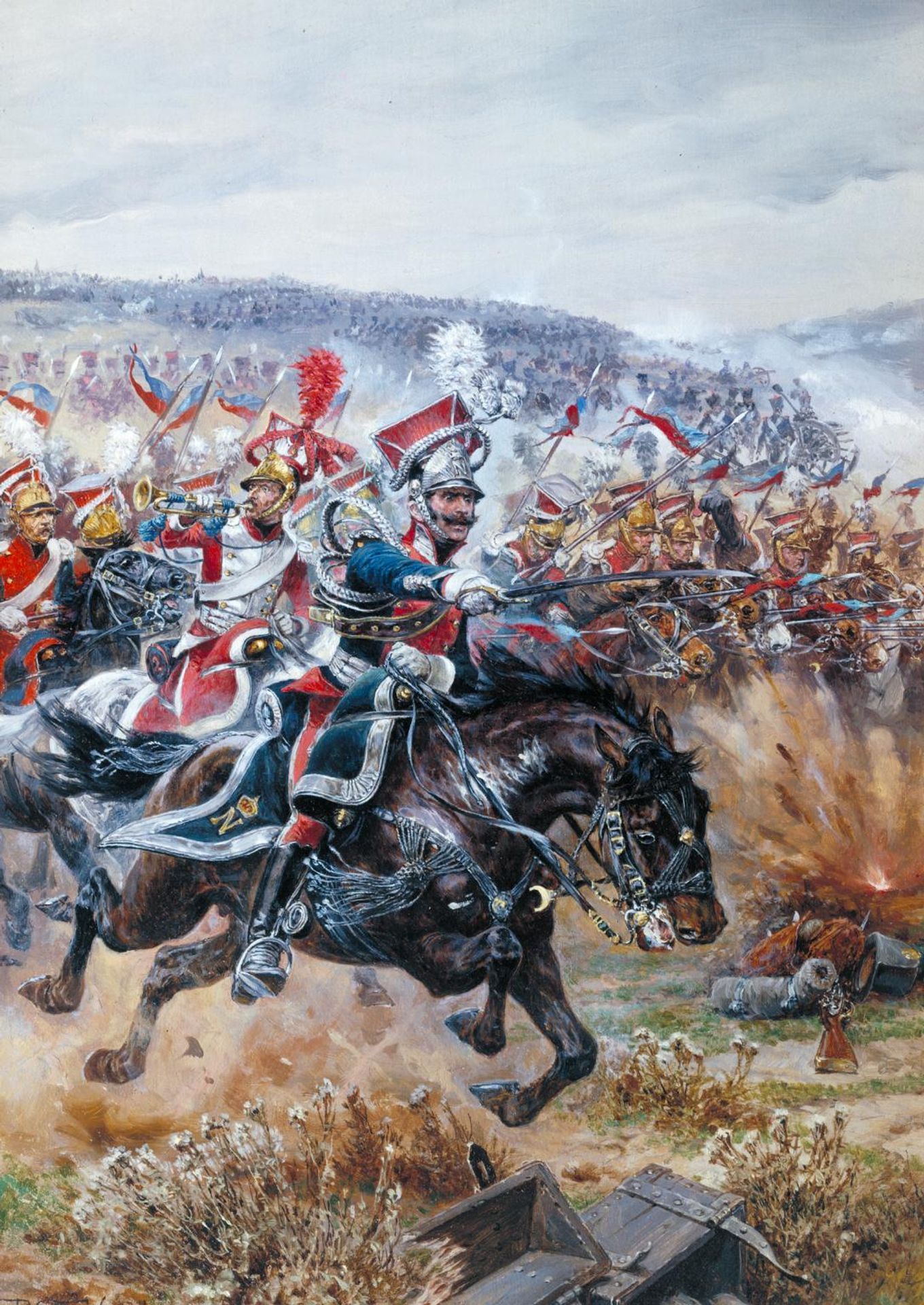 Poniatowski’s Last Charge at Leipzig by  Richard Caton Woodville
