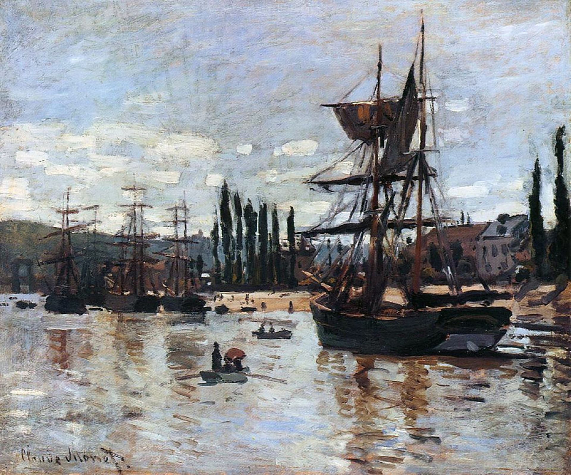 Boats at Rouen by Claude Monet