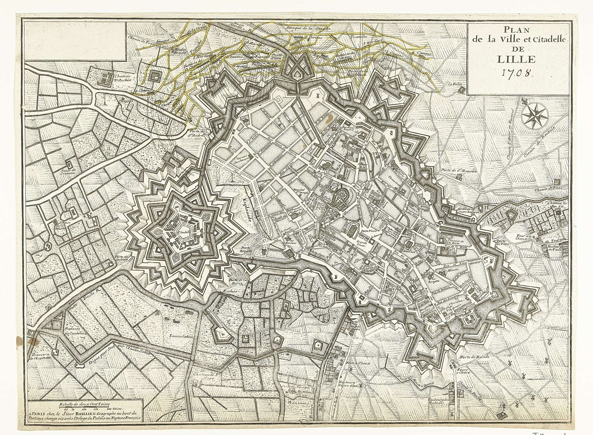 Plan van het beleg van Lille, 1708 by Anonymous