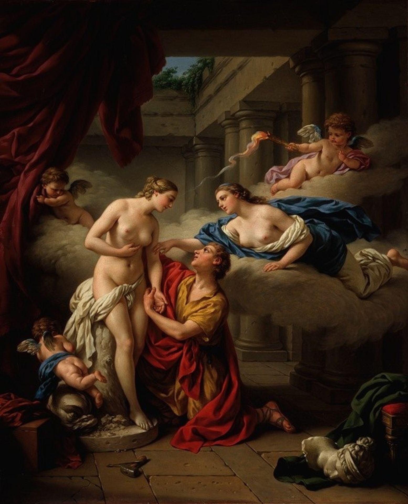 Pygmalion and his statue by Louis-Jean-François Lagrenée