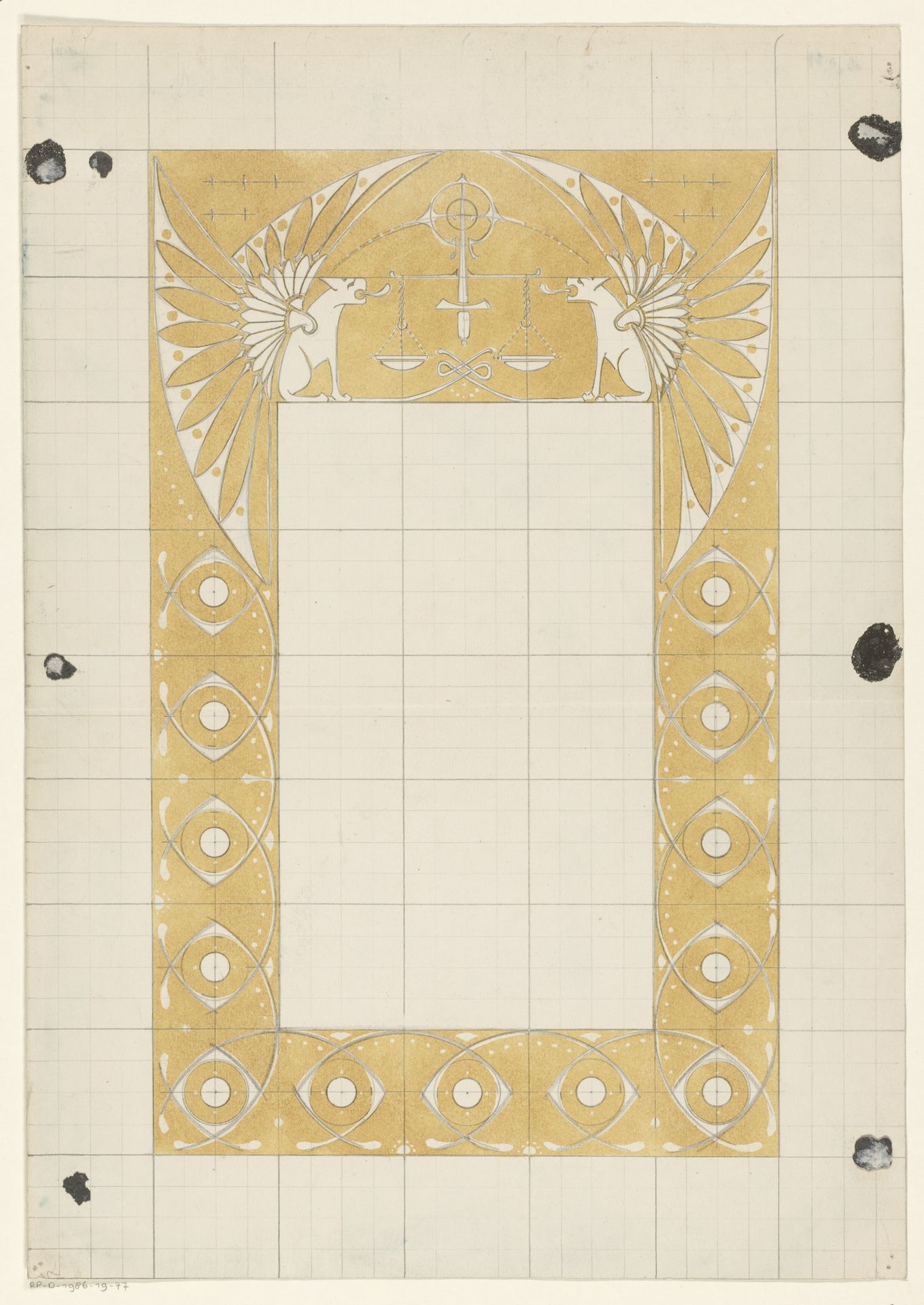 Kader voor een opdrachtblad voor een album voor Prof. Mr. L. den Hartog by Reinier Willem Petrus de (1874-1952) Vries