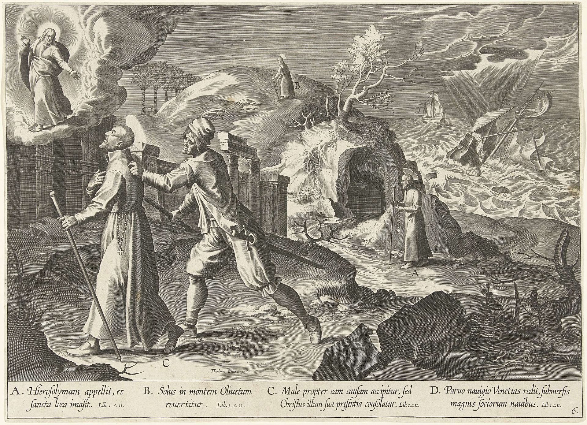 Ignatius bezoekt het Heilige Land by Theodoor Galle