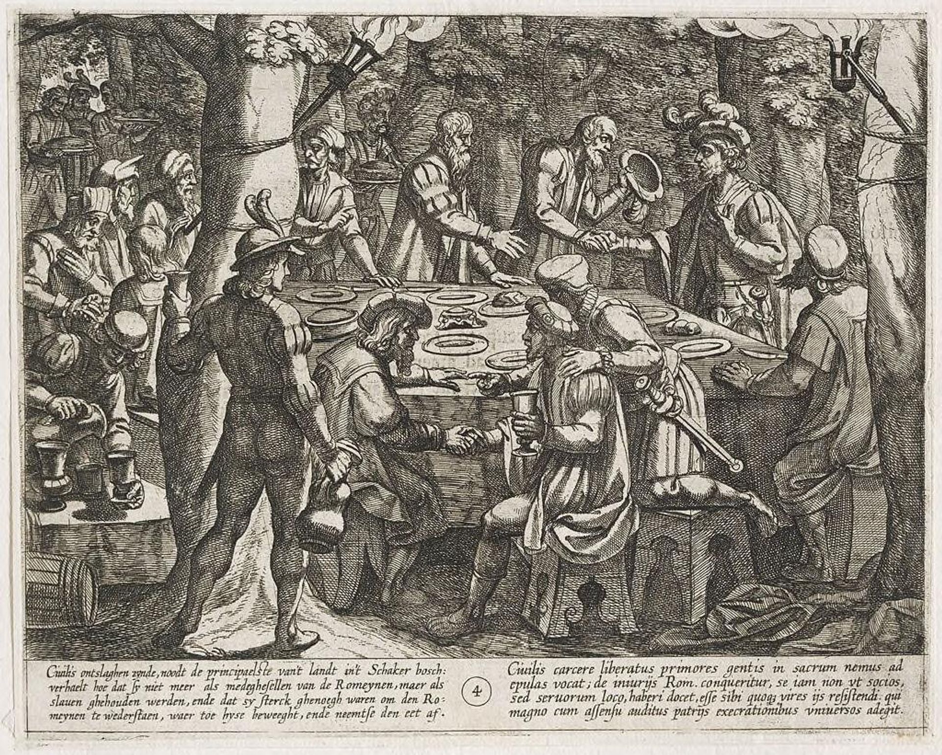 Civilis Tells the Dutch Elders that They Are Being Treated Like Slaves by the Romans by Antonio Tempesta