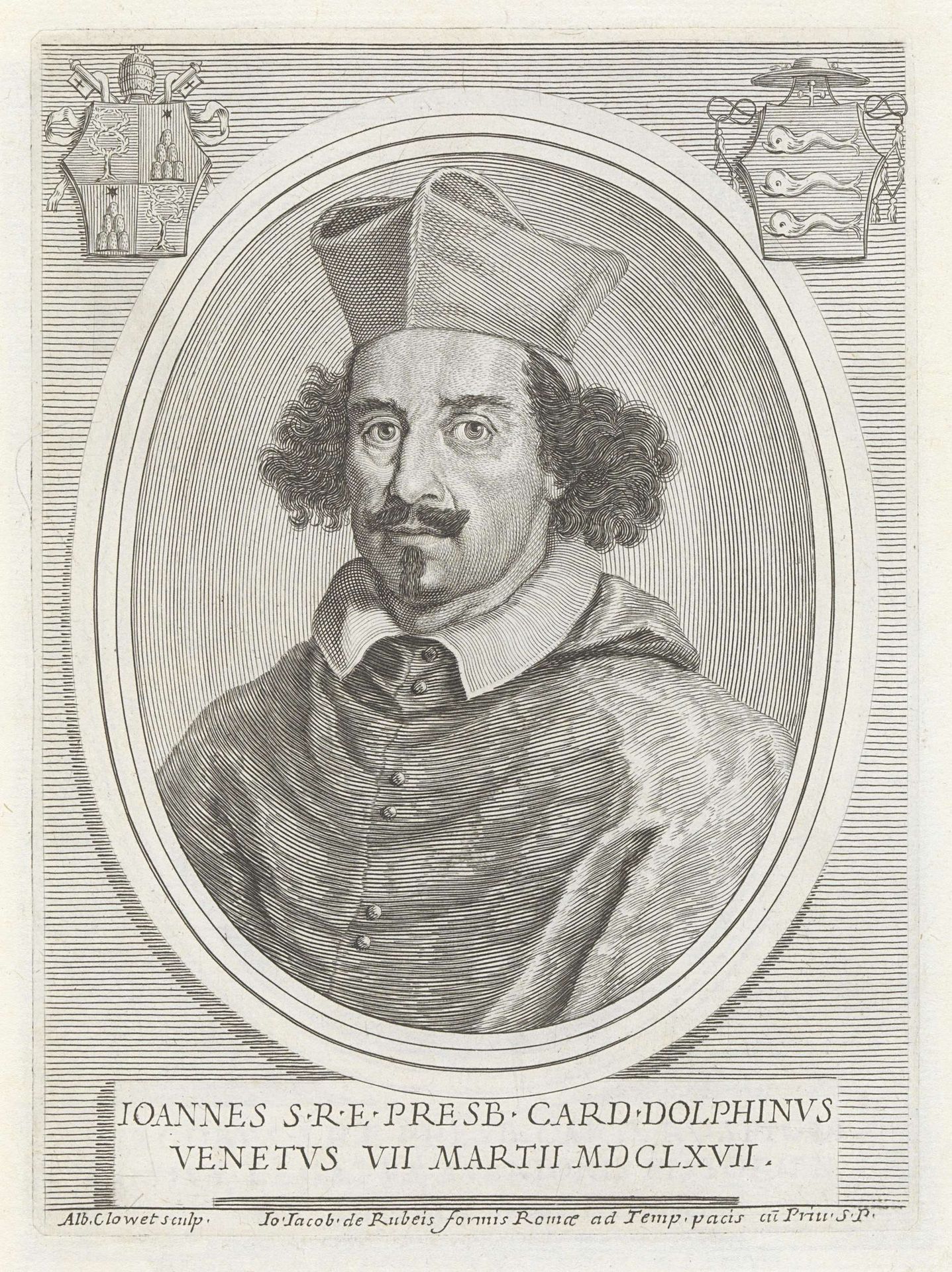 Portret van kardinaal Giovanni Delfino by Albertus Clouwet
